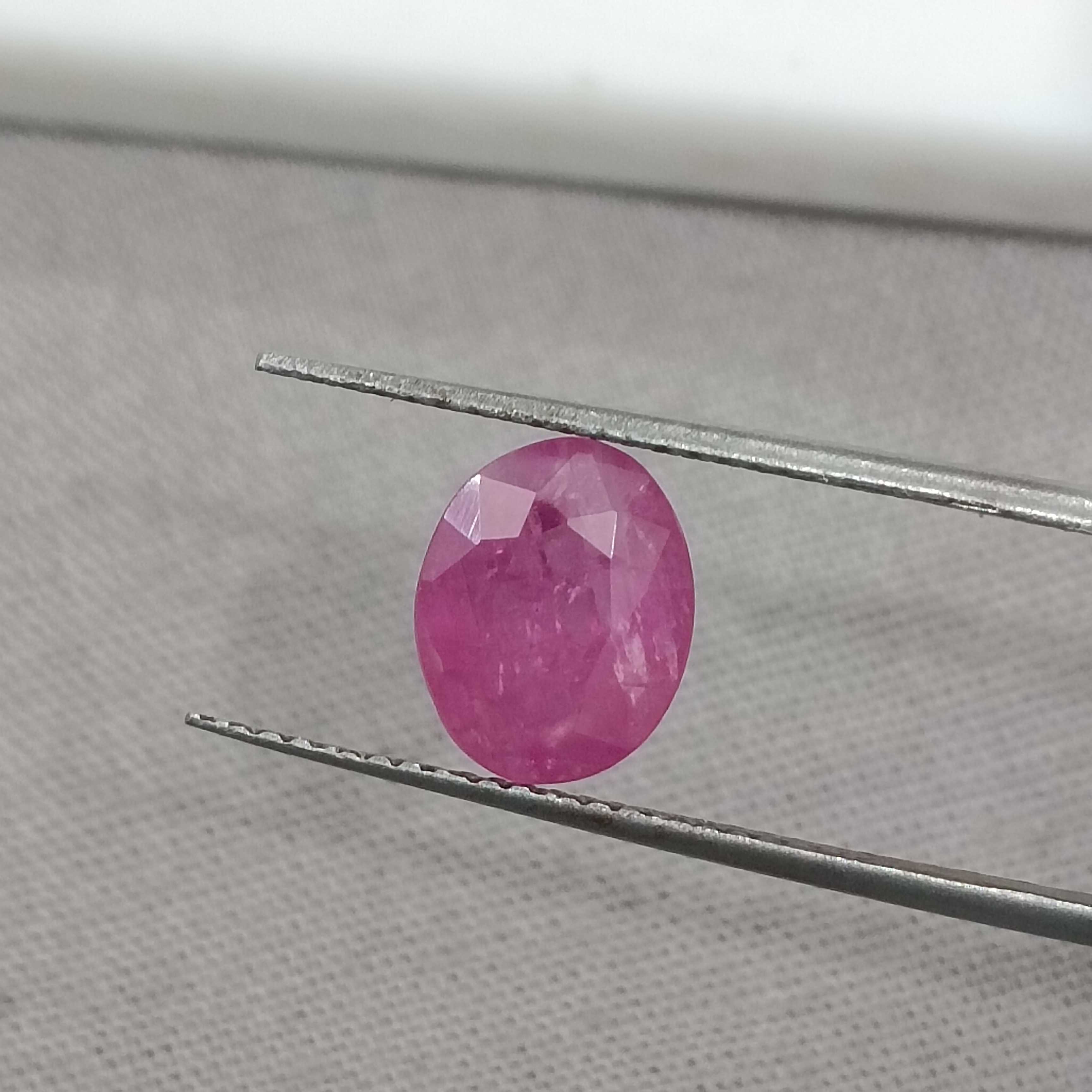 2.22cts certified pink red oval mix unheated Burmese ruby gemstone
