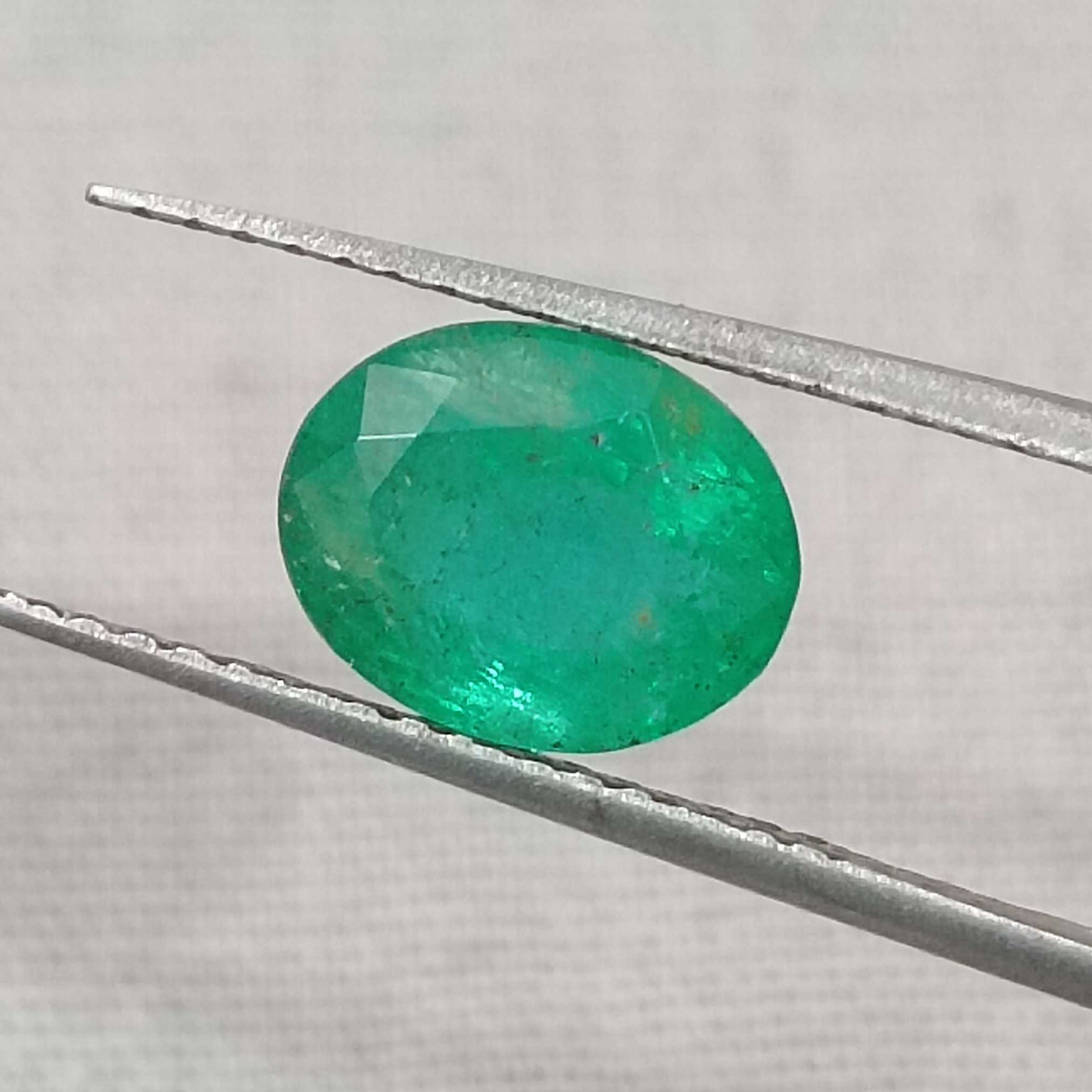 1.75ct spring green oval cut Zambian emerald gemstone /