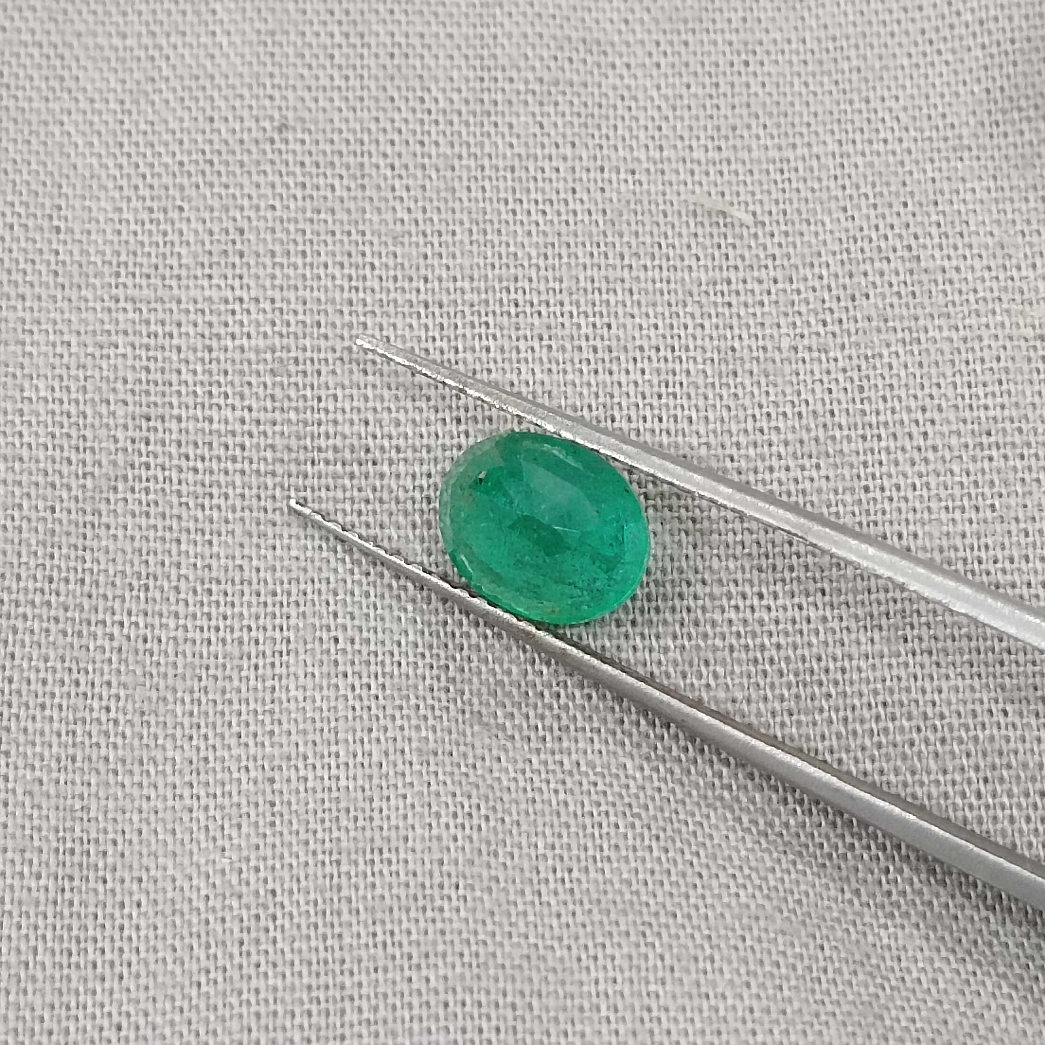 1.75ct spring green oval cut Zambian emerald gemstone 