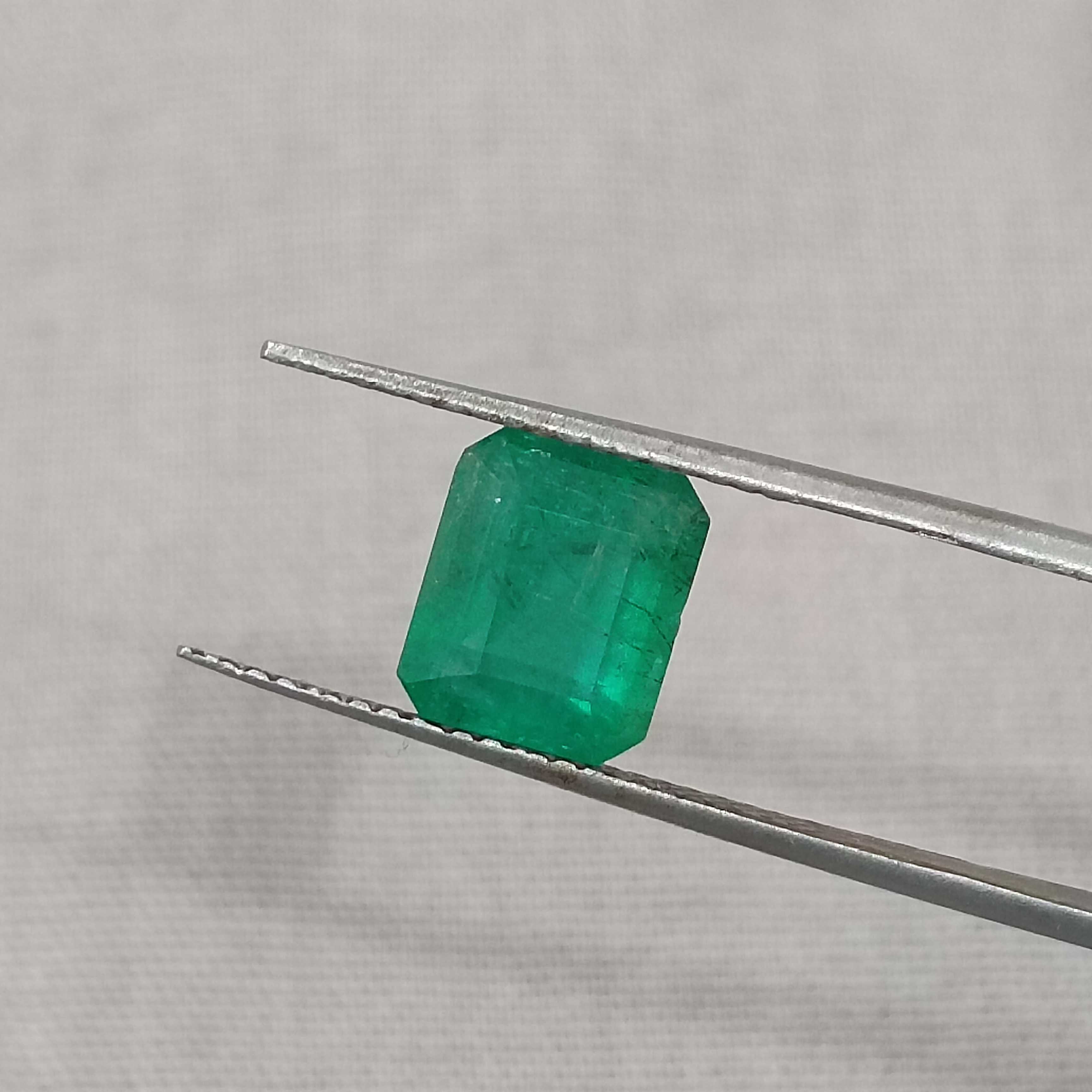 2.21cts natural sea green octagon cut emerald gem 