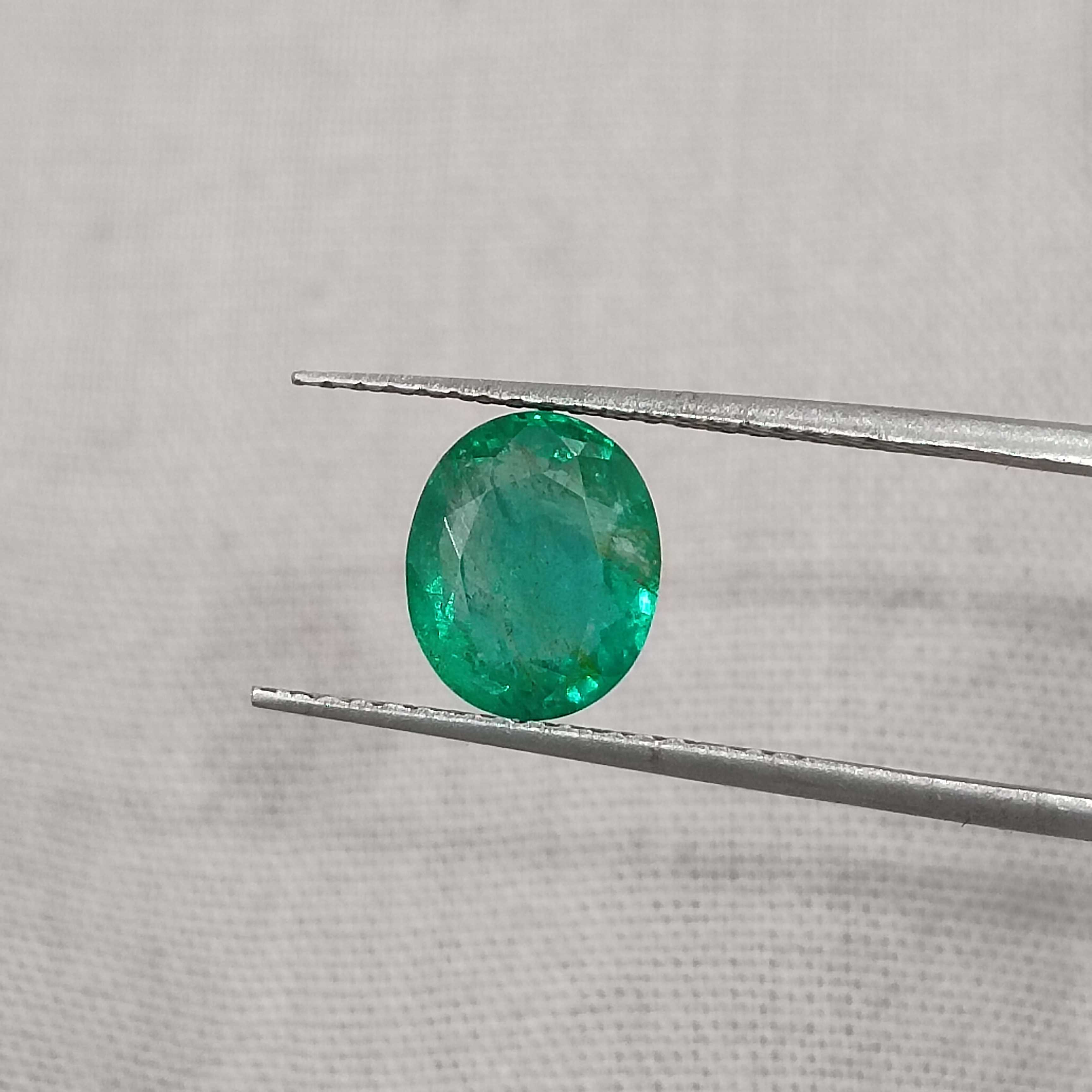 1.60cts bright spring green colour oval shape Zambian emerald 