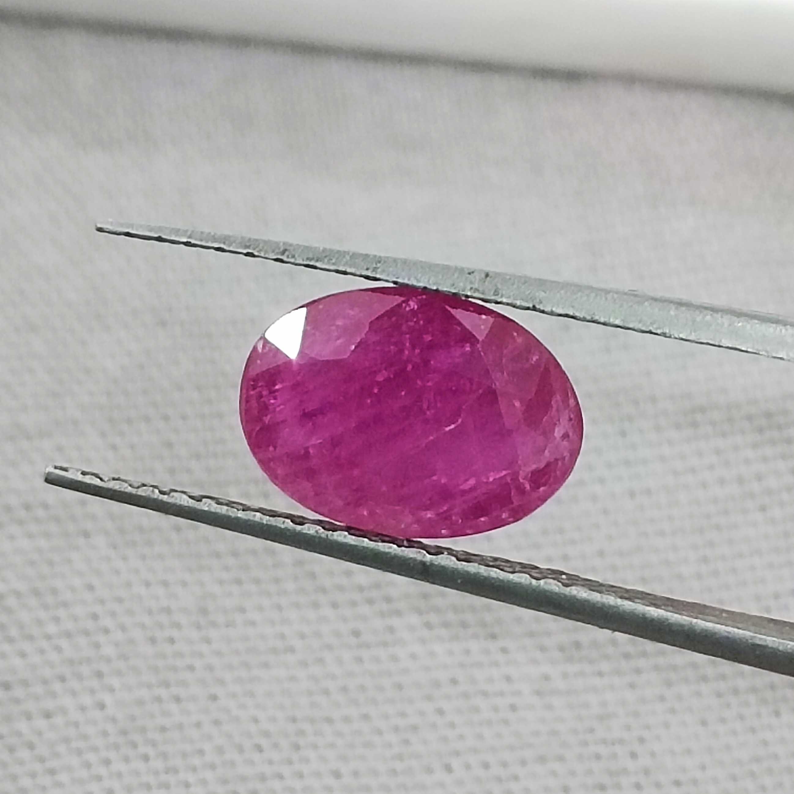 2.01cts certified natural unheated oval mix cut African ruby gemstone 