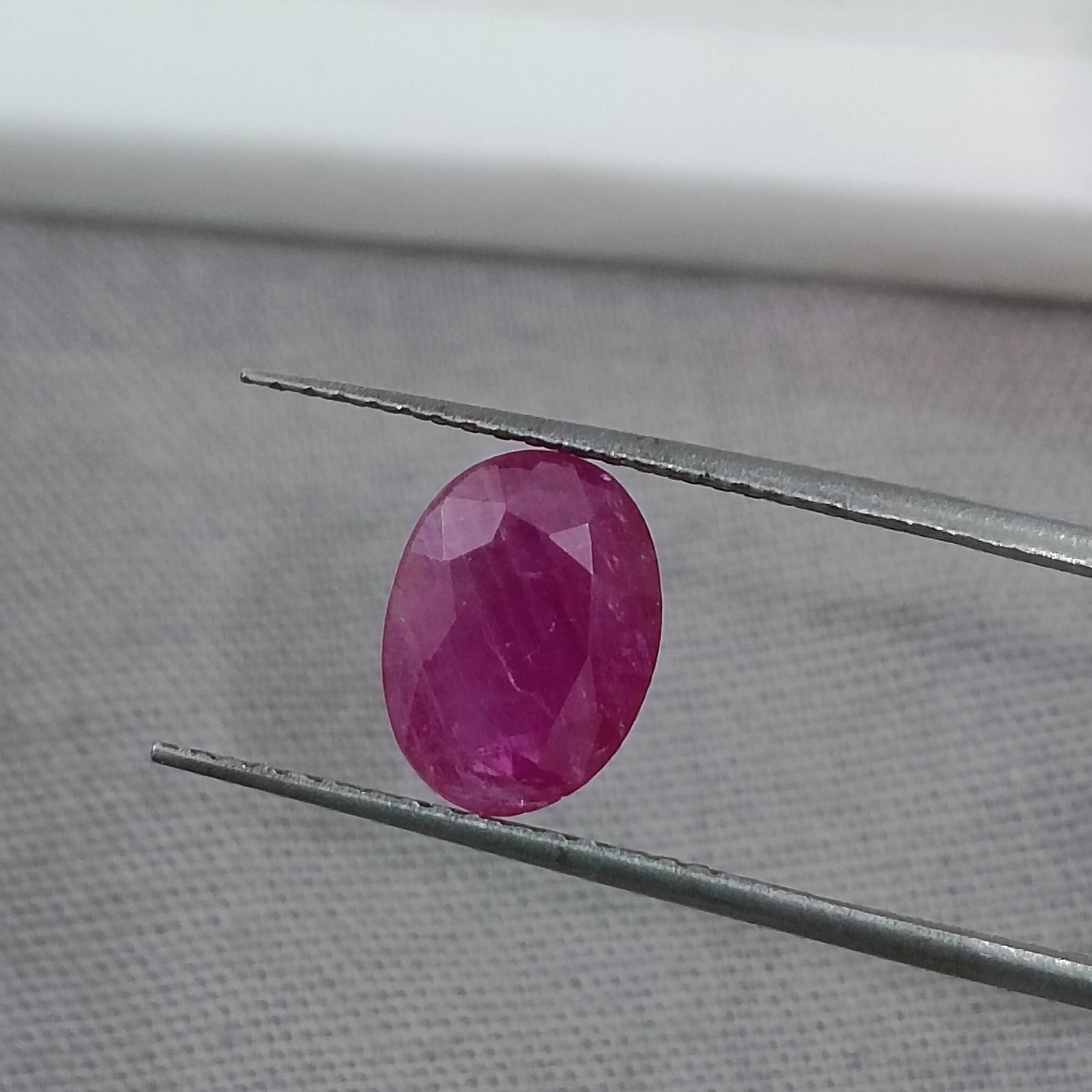 2.01cts certified natural unheated oval mix cut African ruby gemstone 