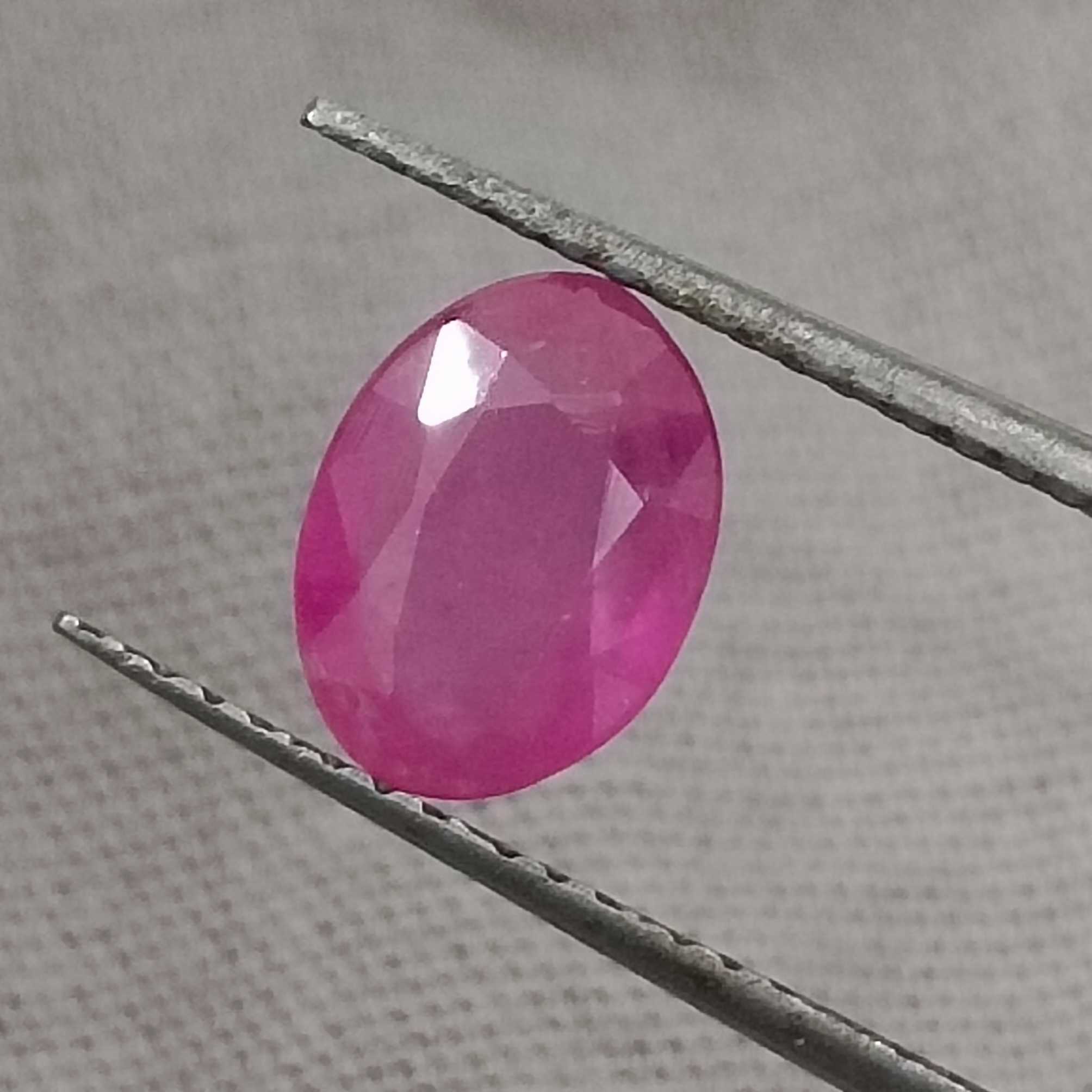 1.31cts GSI certified pinkish red oval mix cut ruby gem/