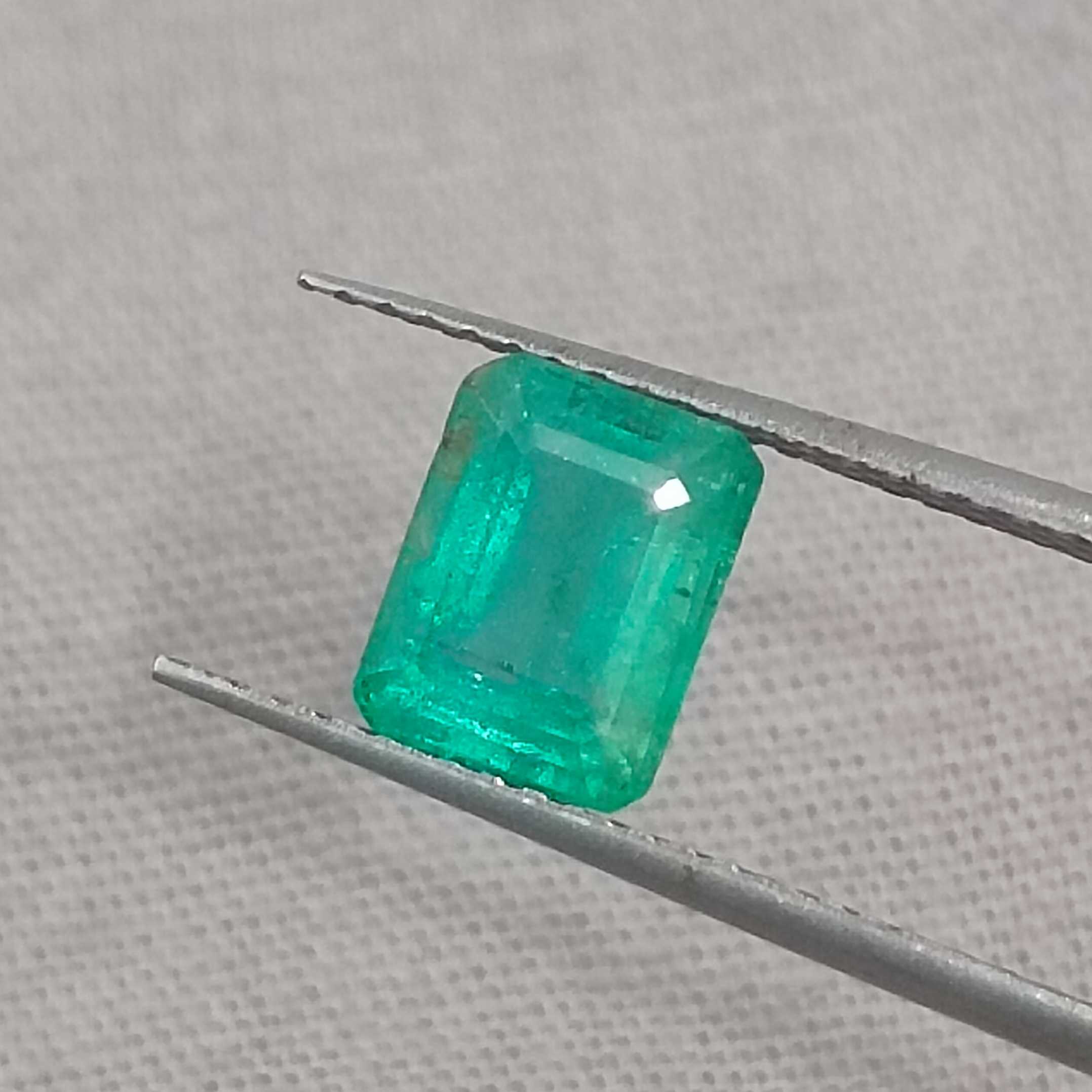 1.67cts sea foam green octagon cut Ethiopian emerald gemstone 