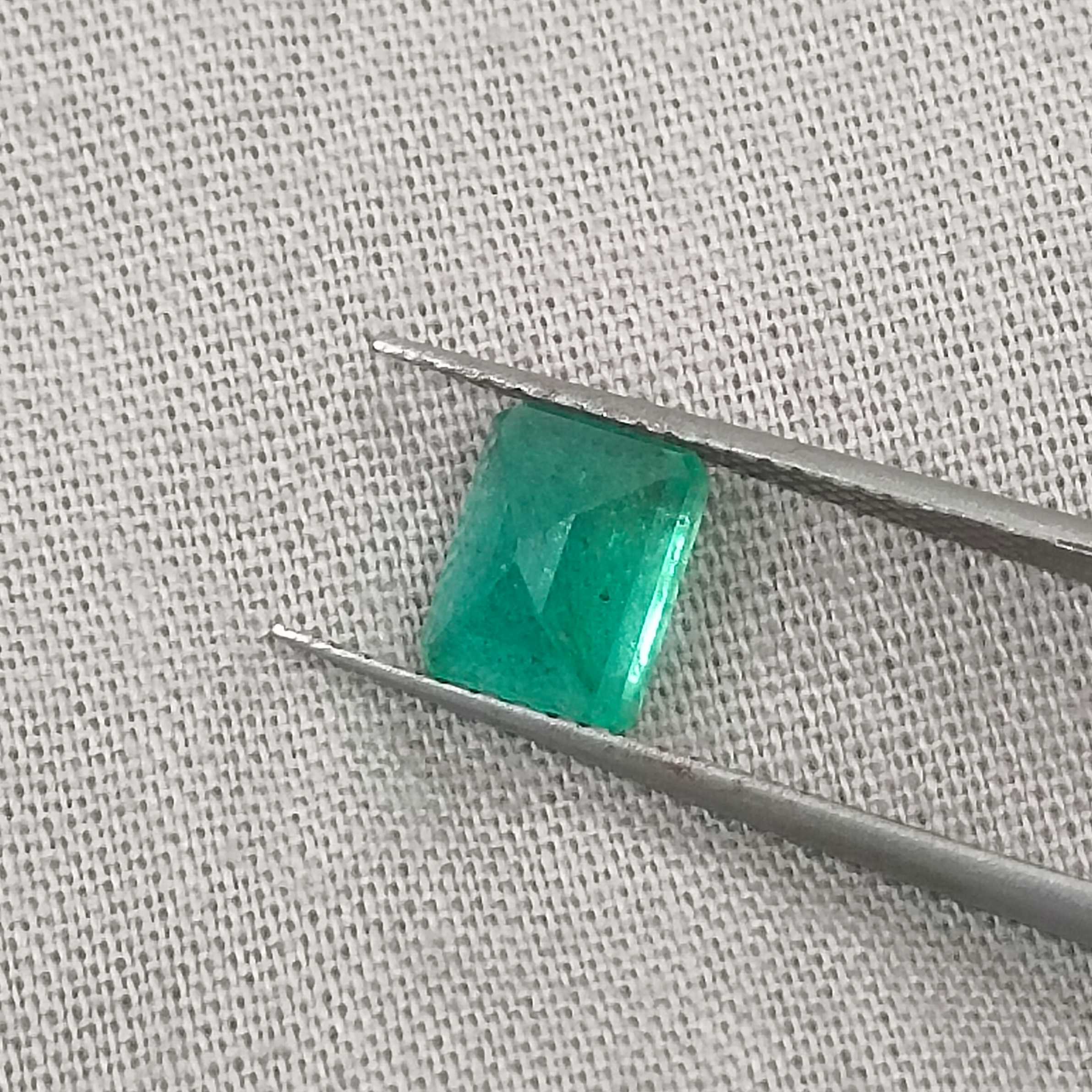 1.67cts sea foam green octagon cut Ethiopian emerald gemstone 