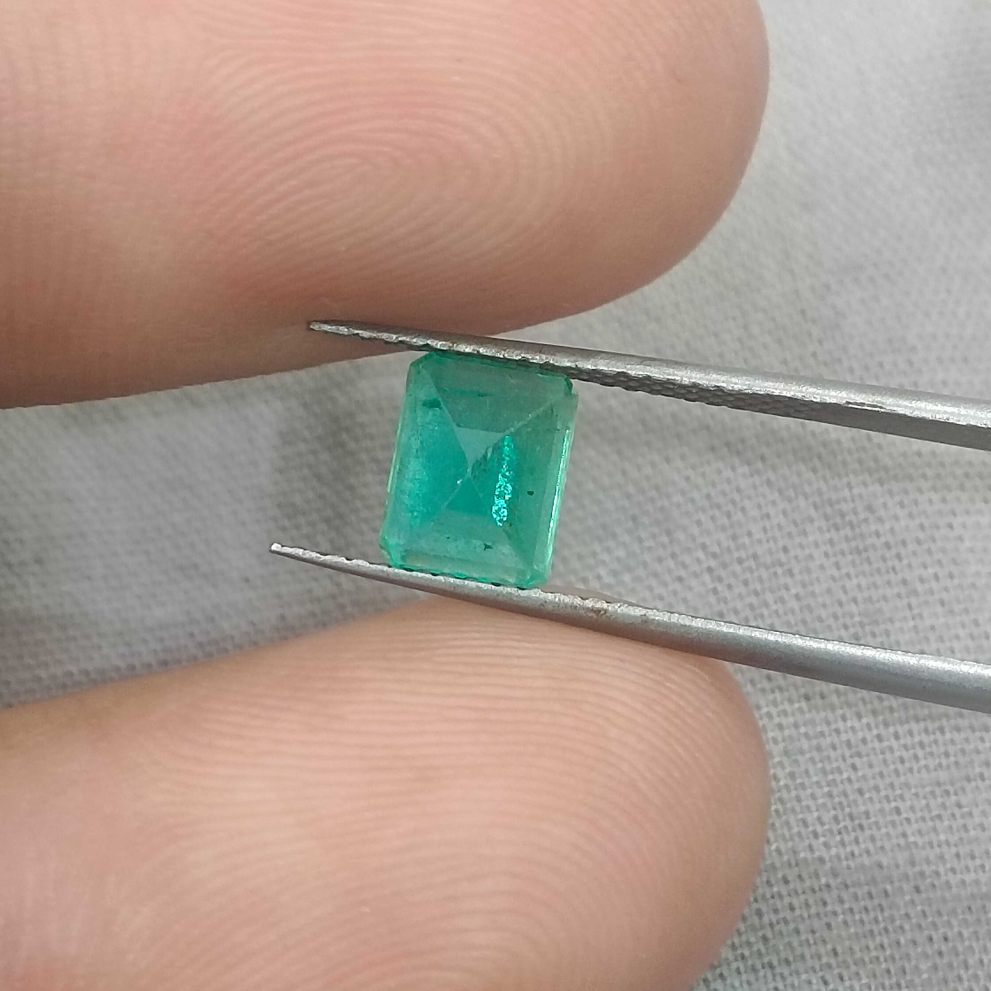1.67cts sea foam green octagon cut Ethiopian emerald gemstone 