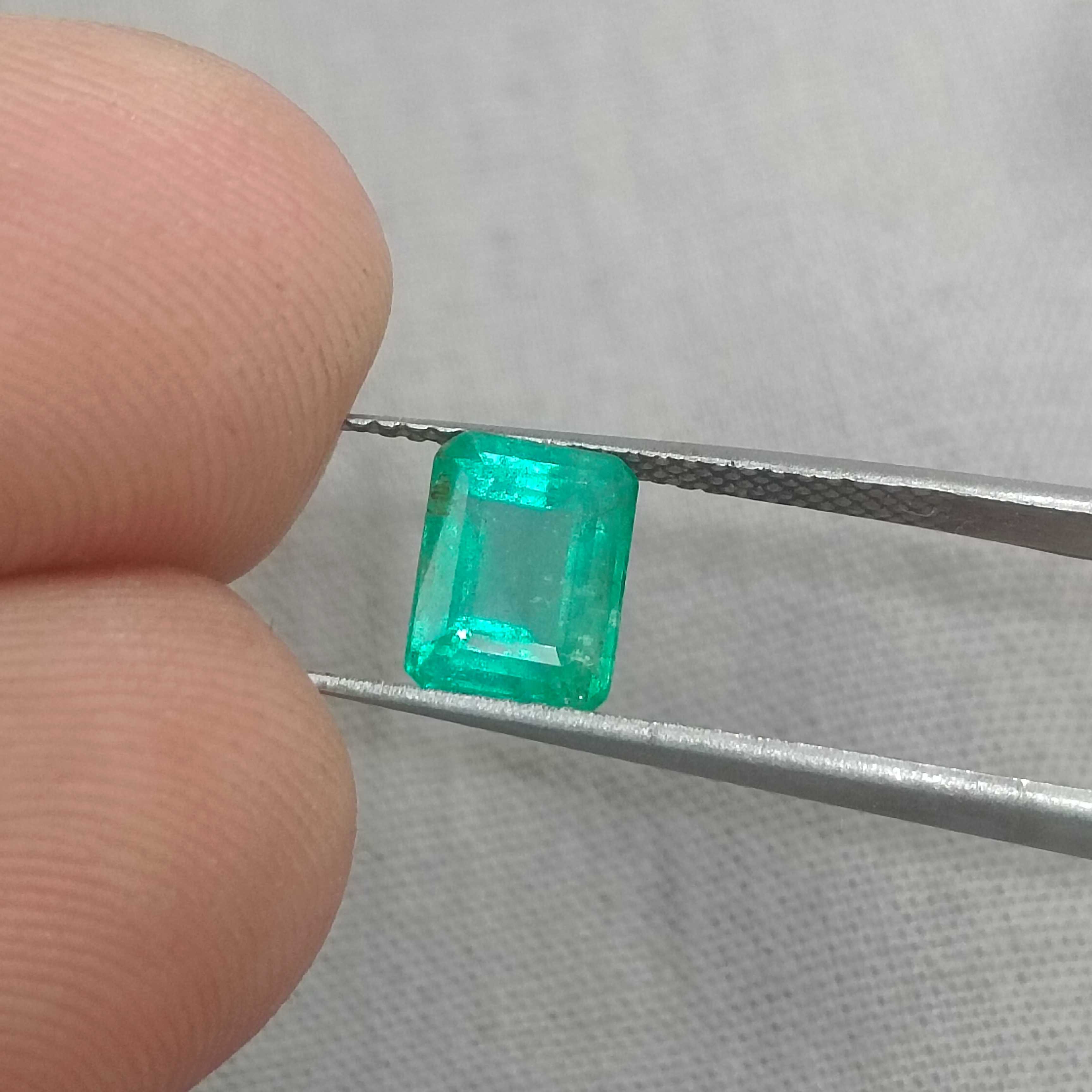 1.67cts sea foam green octagon cut Ethiopian emerald gemstone 