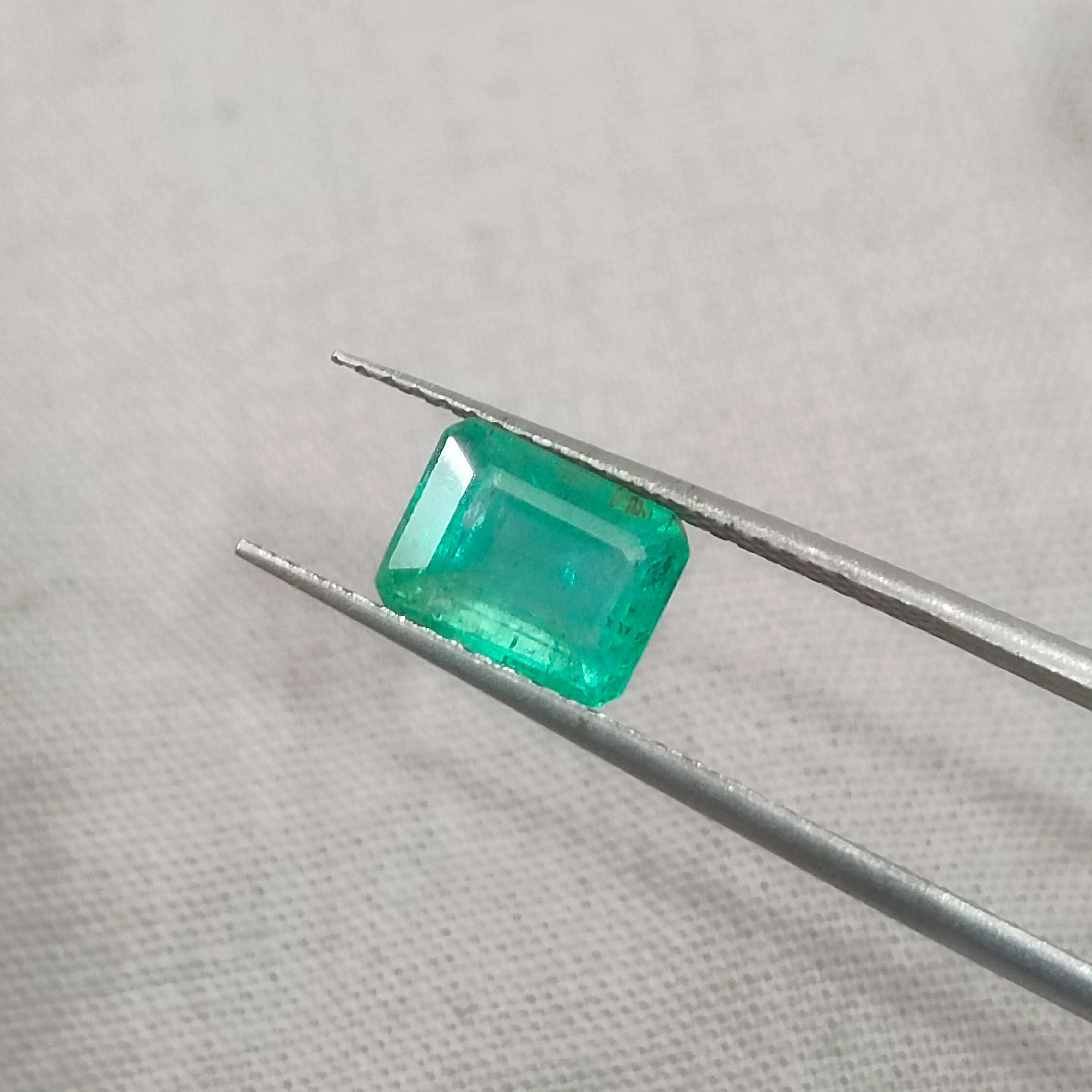 1.67cts sea foam green octagon cut Ethiopian emerald gemstone 