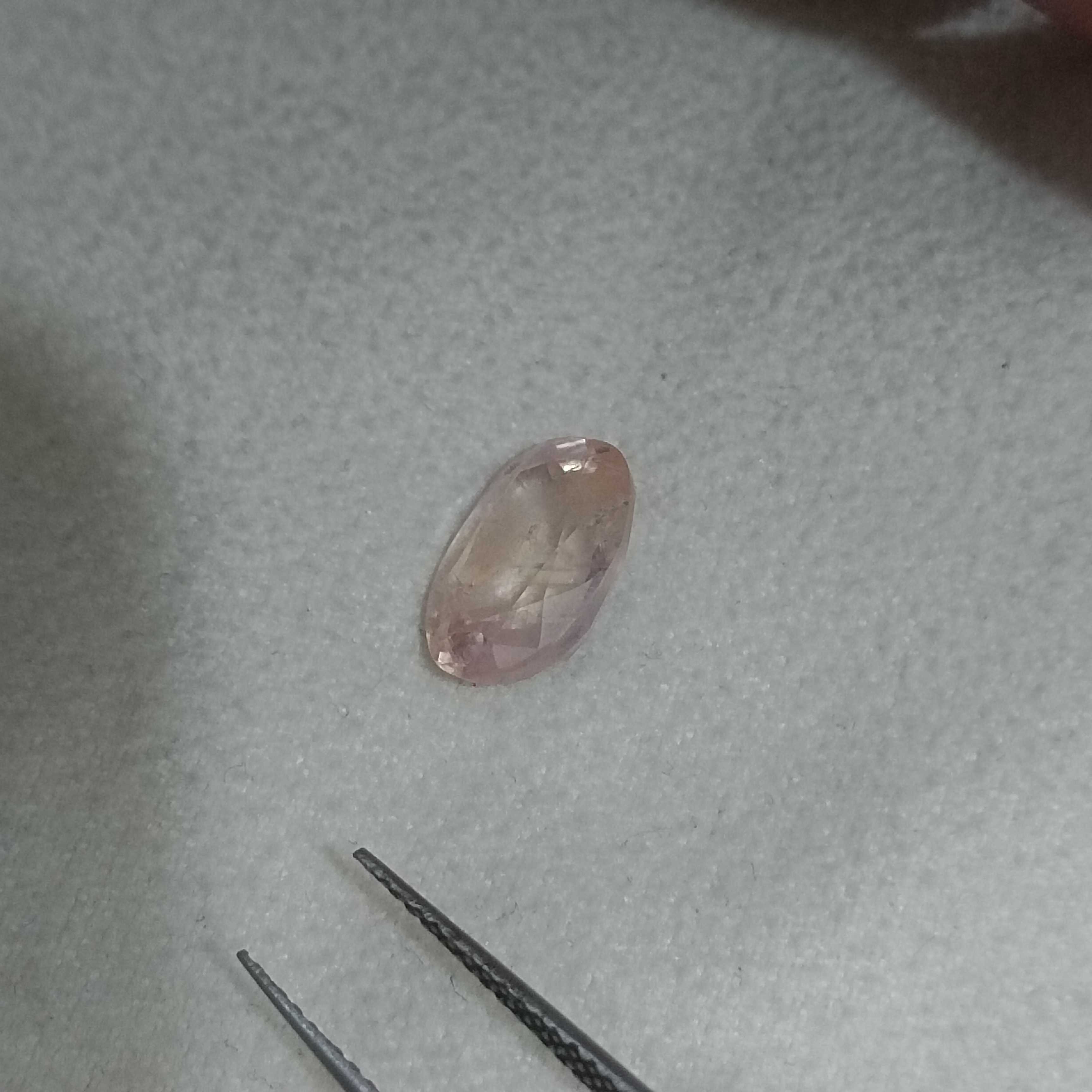 3.67cts IGI certified sunset oval cut unheated Ceylonese padparadscha sapphire gem