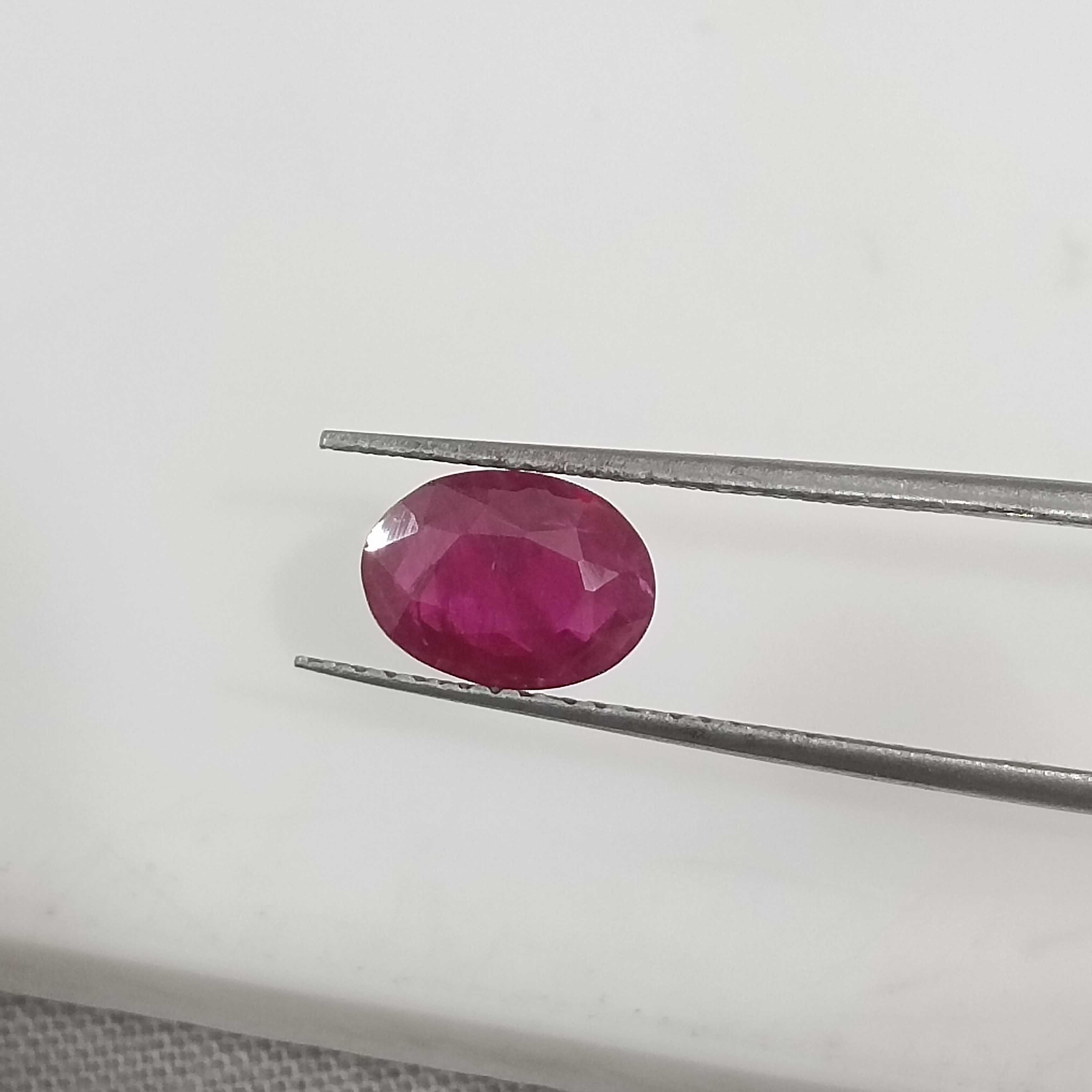 1.10cts GSI certified natural deep maroon red oval cut African ruby gem 