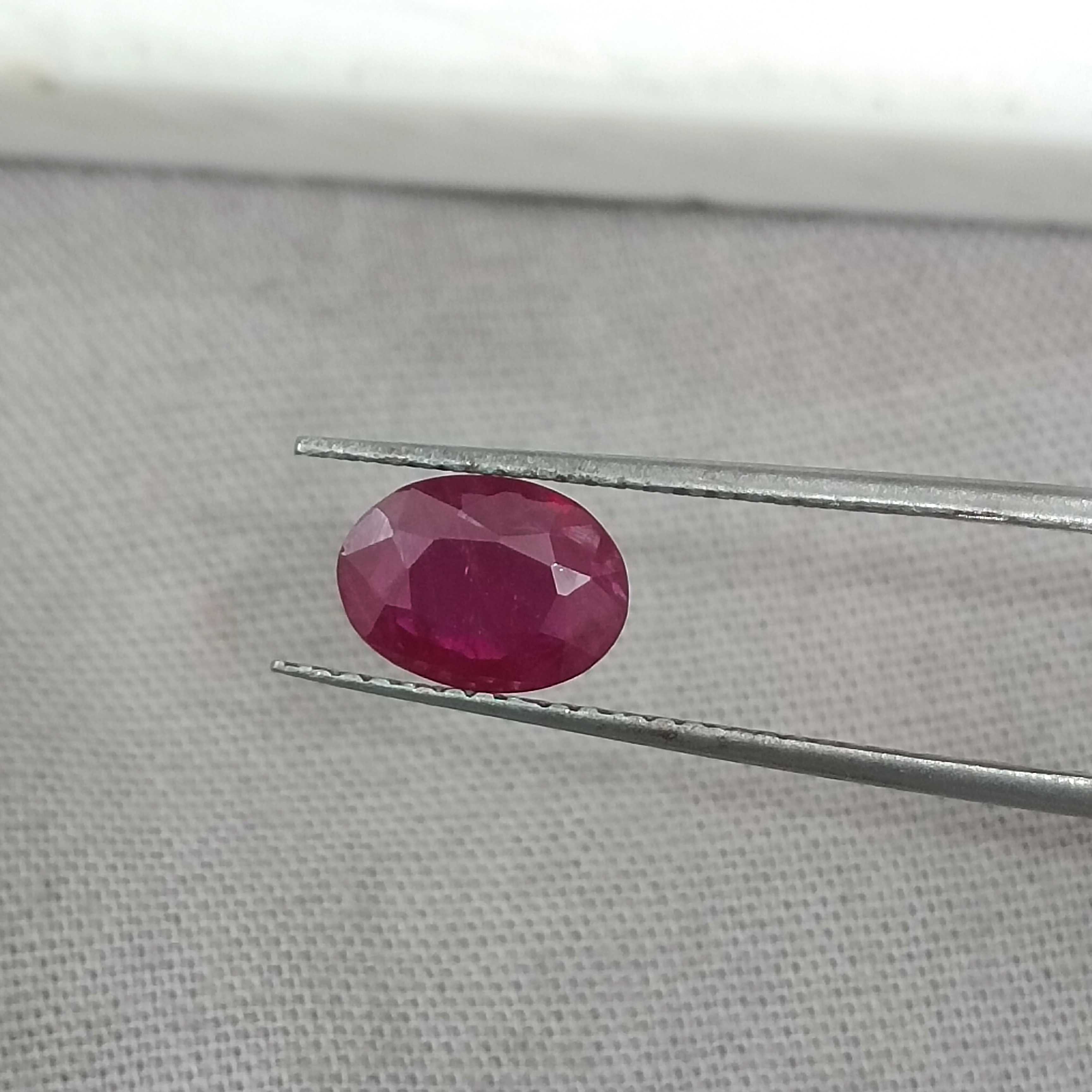 1.10cts GSI certified natural deep maroon red oval cut African ruby gem 