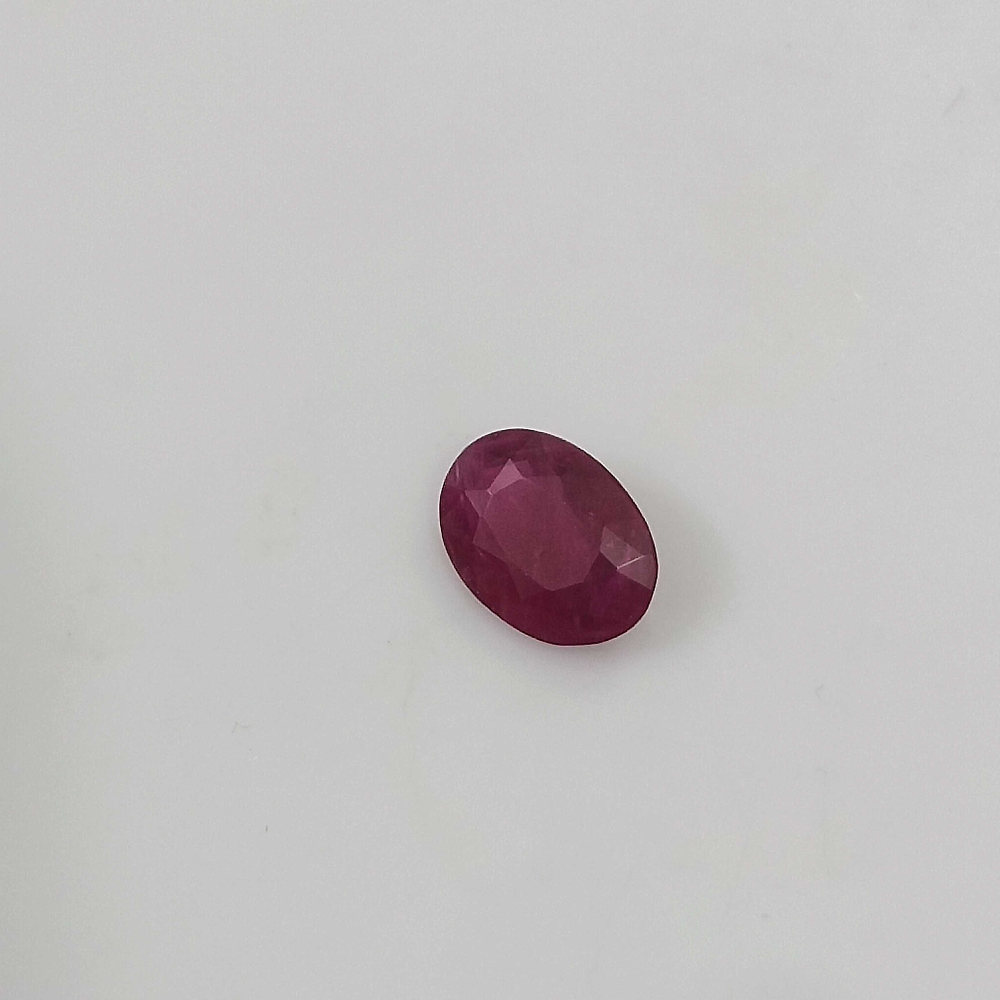 1.10cts GSI certified natural deep maroon red oval cut African ruby gem 