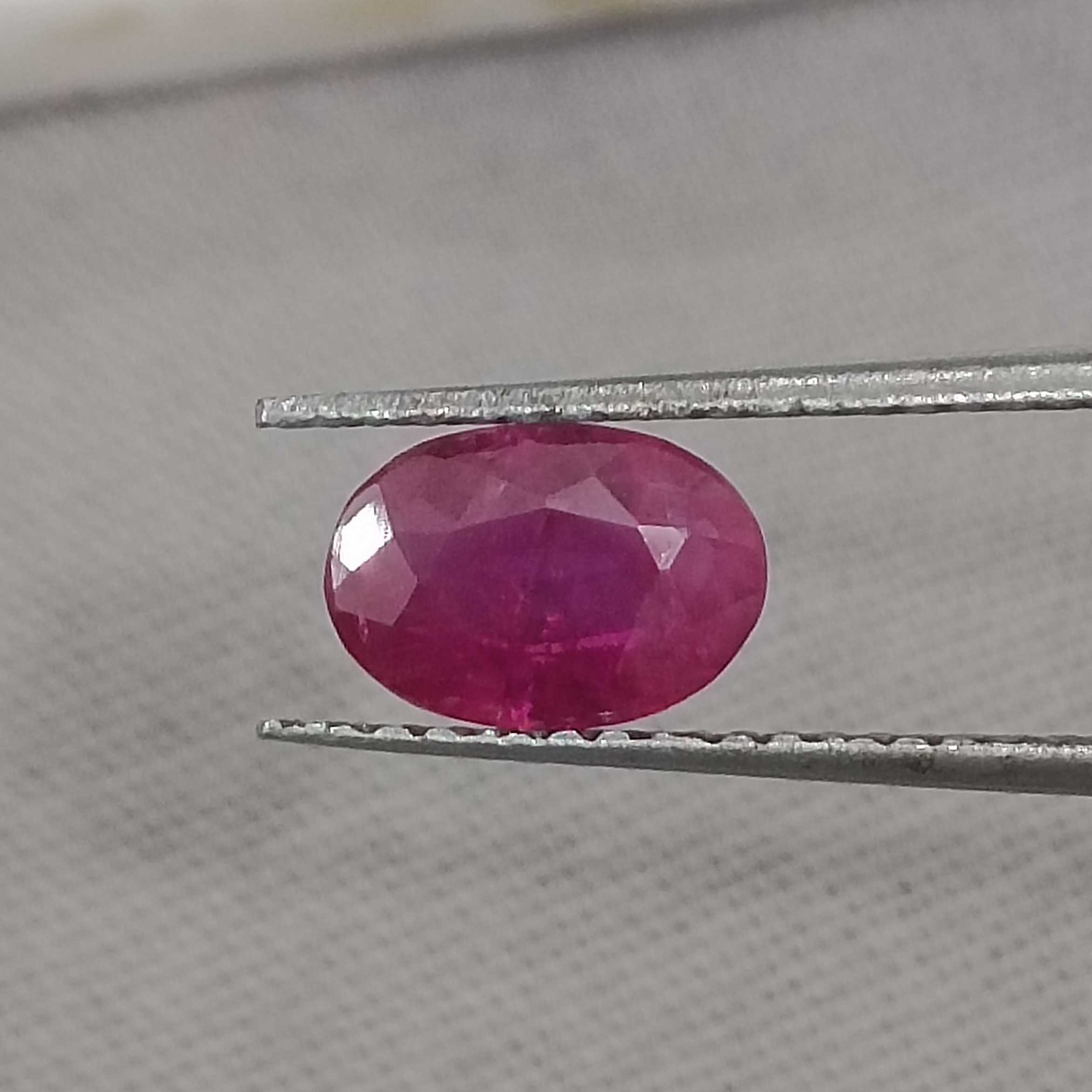 1.07cts GSI (USA) certified blood red colour oval cut unheated ruby gemstone 