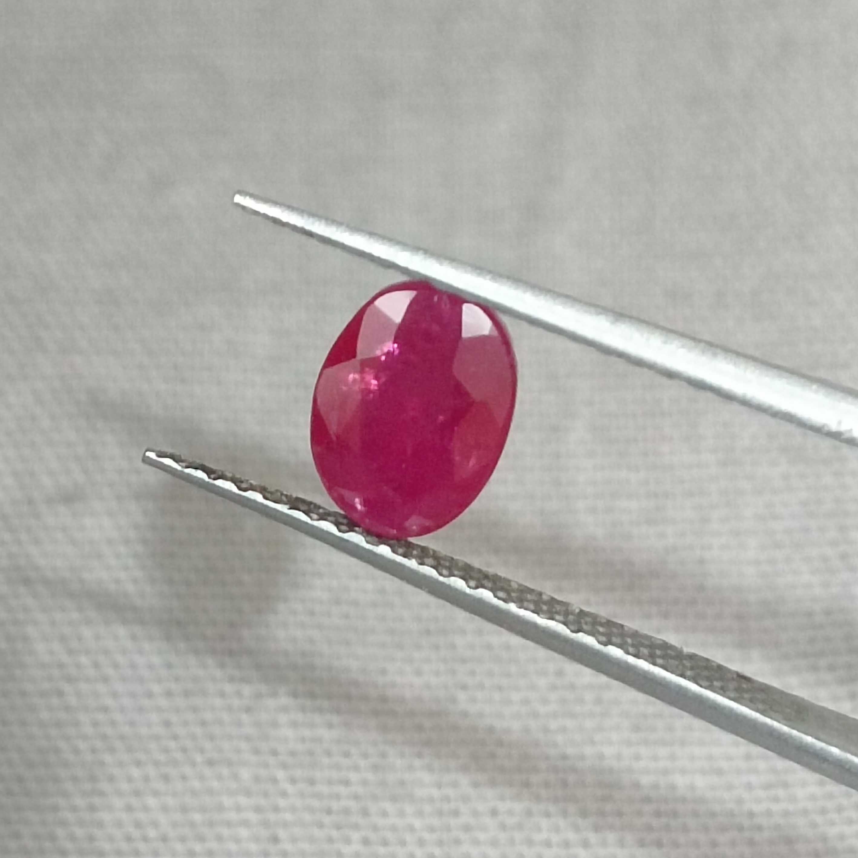 1.02ct GSI certified natural burgundy red oval mixed unheated Mozambique ruby gem