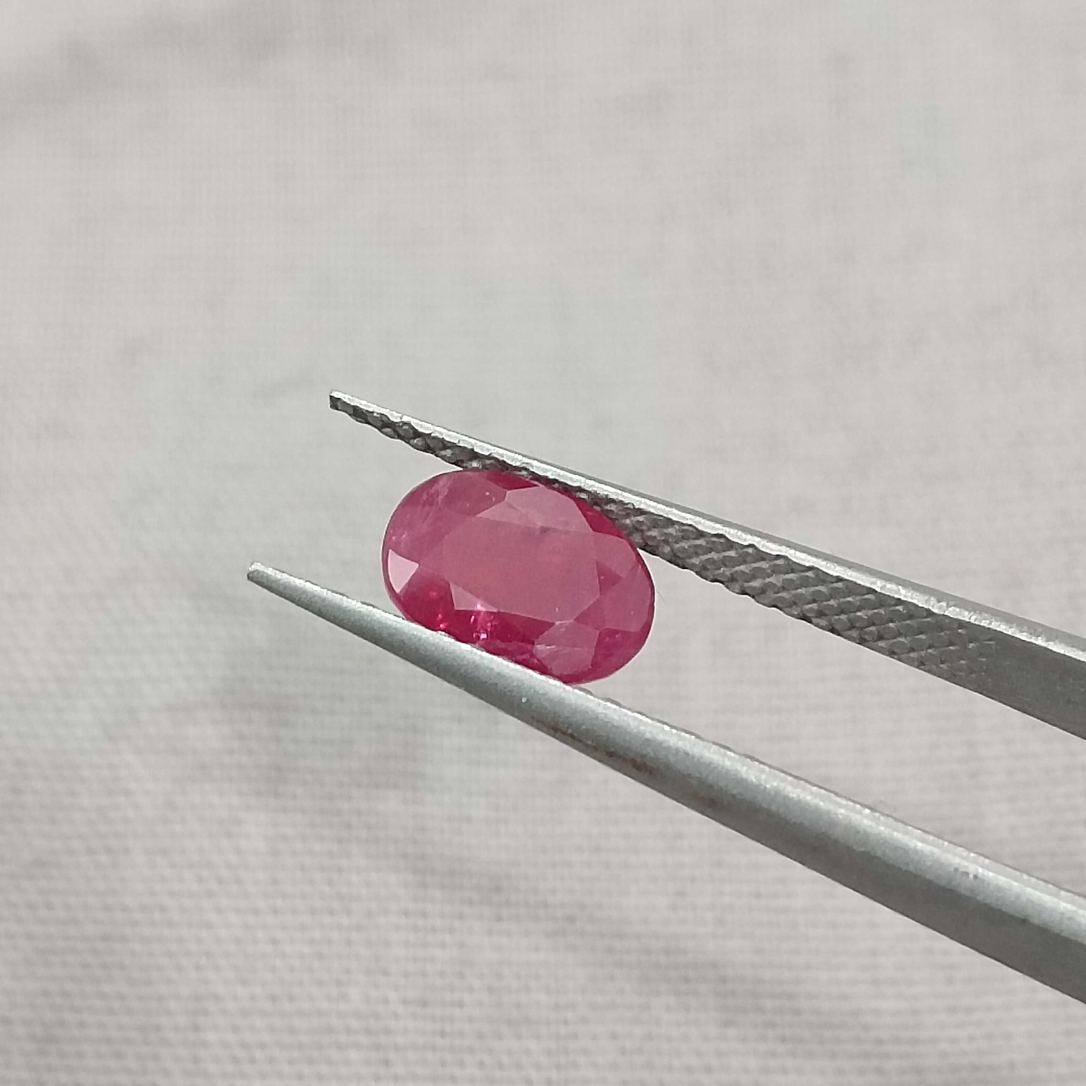 1.02ct GSI certified natural burgundy red oval mixed unheated Mozambique ruby gem