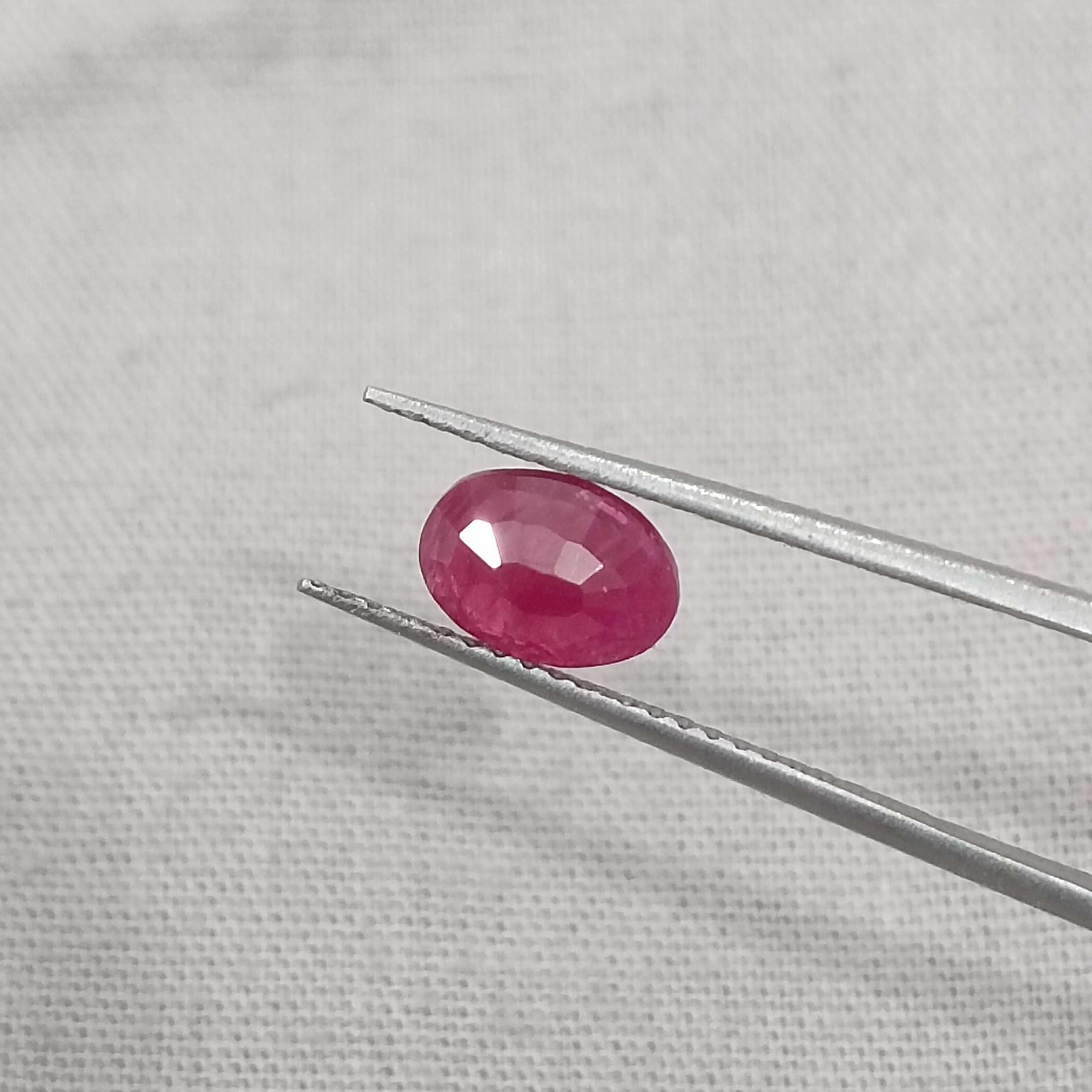 1.02ct GSI certified natural burgundy red oval mixed unheated Mozambique ruby gem