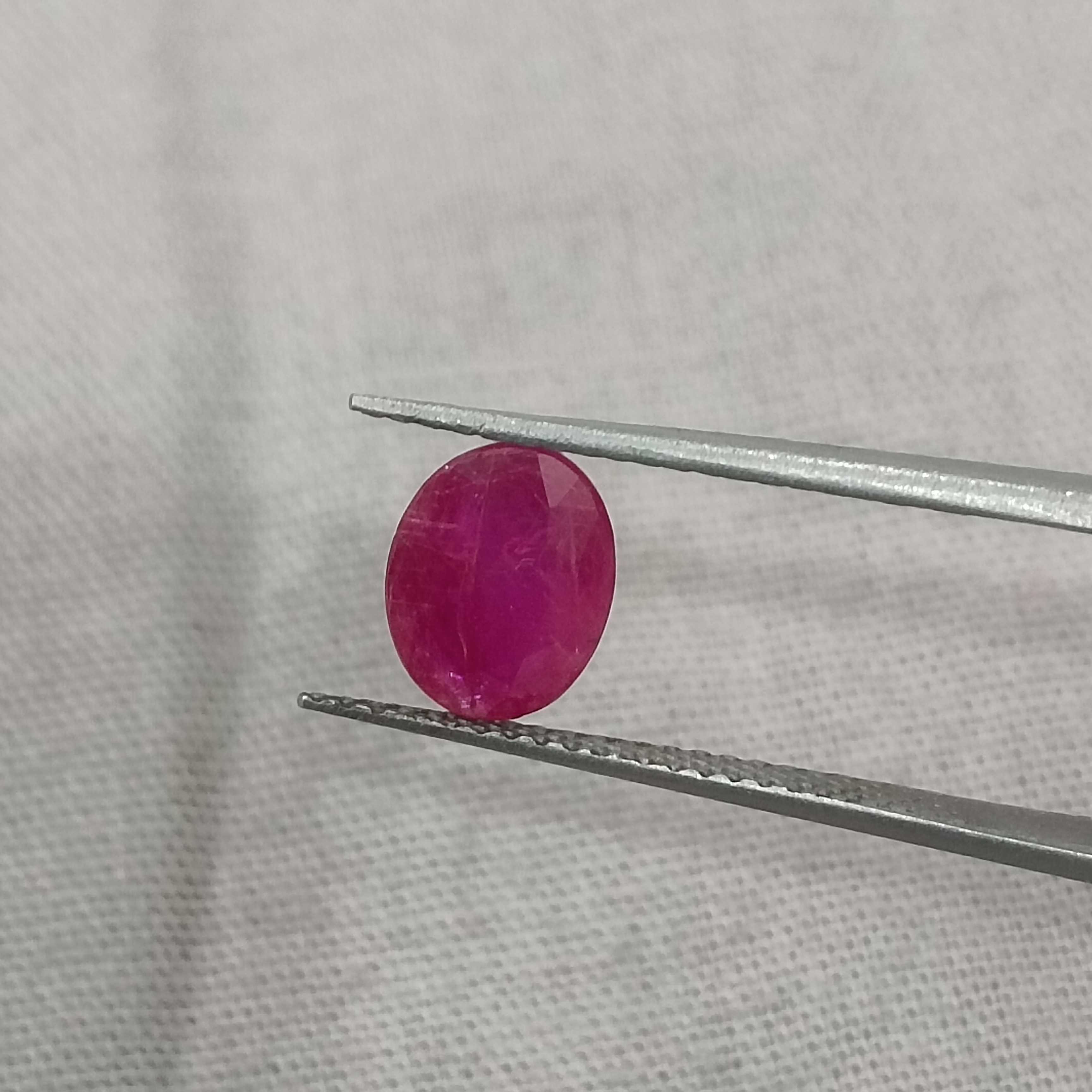 1.33cts GSI certified oval mix untreated Mozambique ruby stone