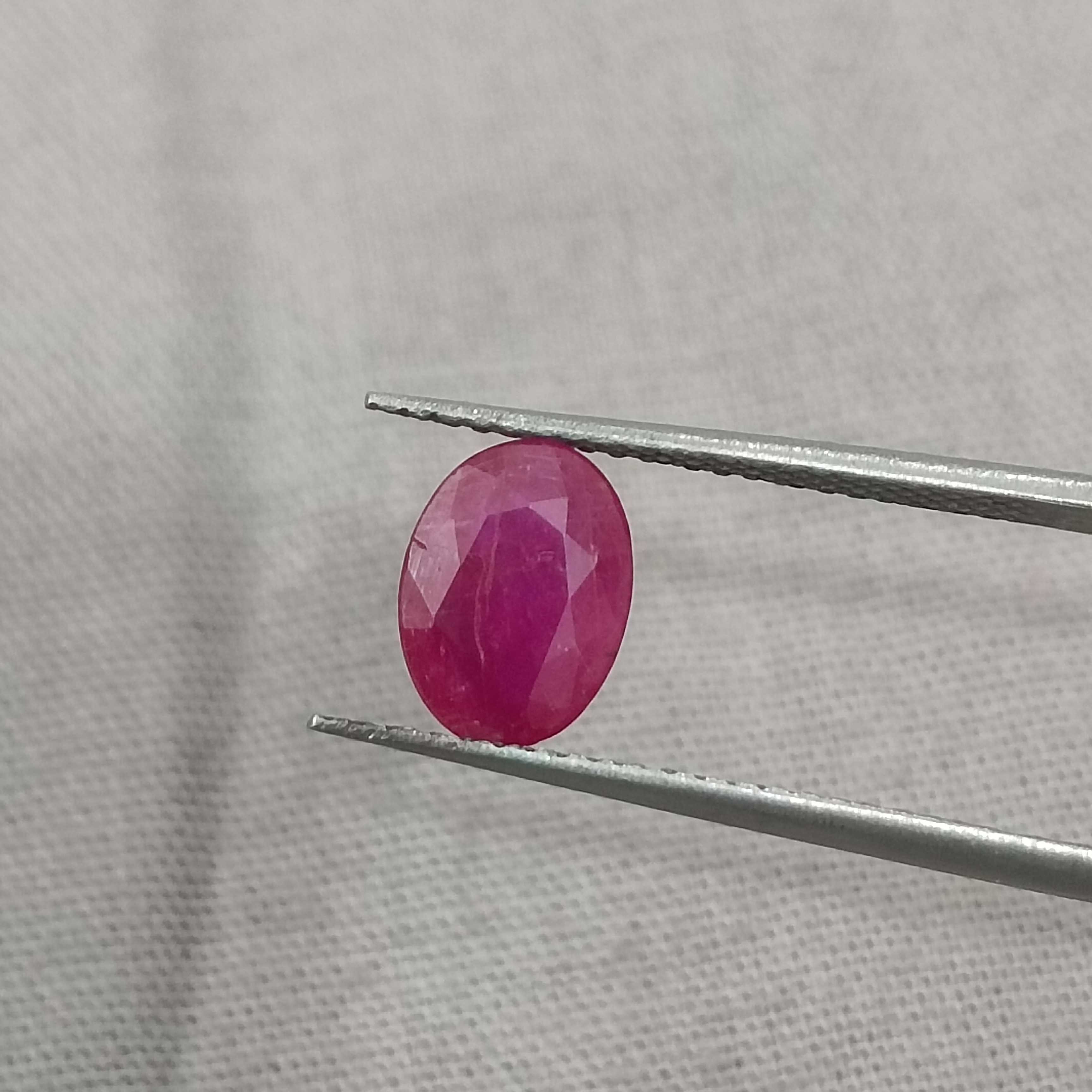 1.33cts GSI certified oval mix untreated Mozambique ruby stone