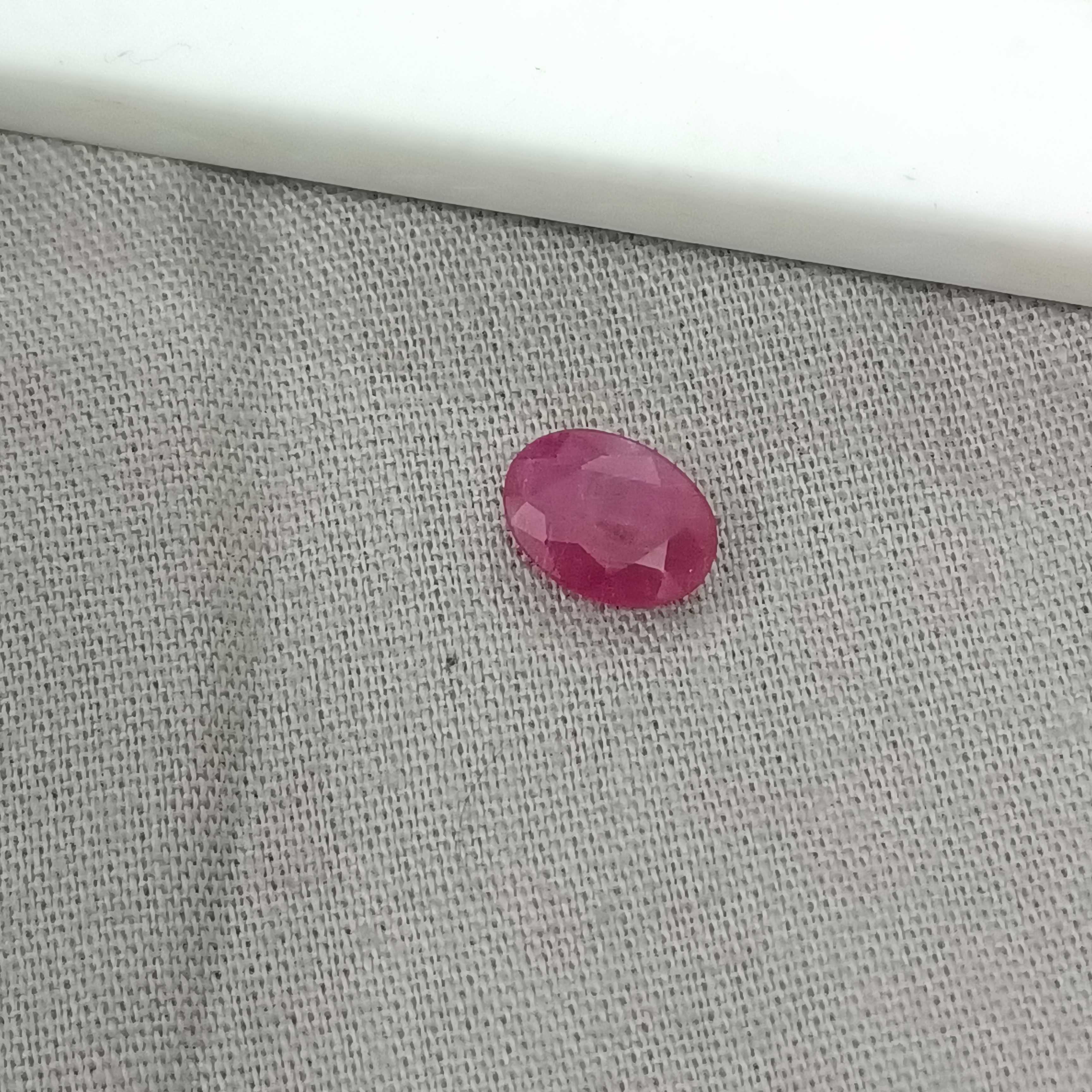 1.33cts GSI certified oval mix untreated Mozambique ruby stone
