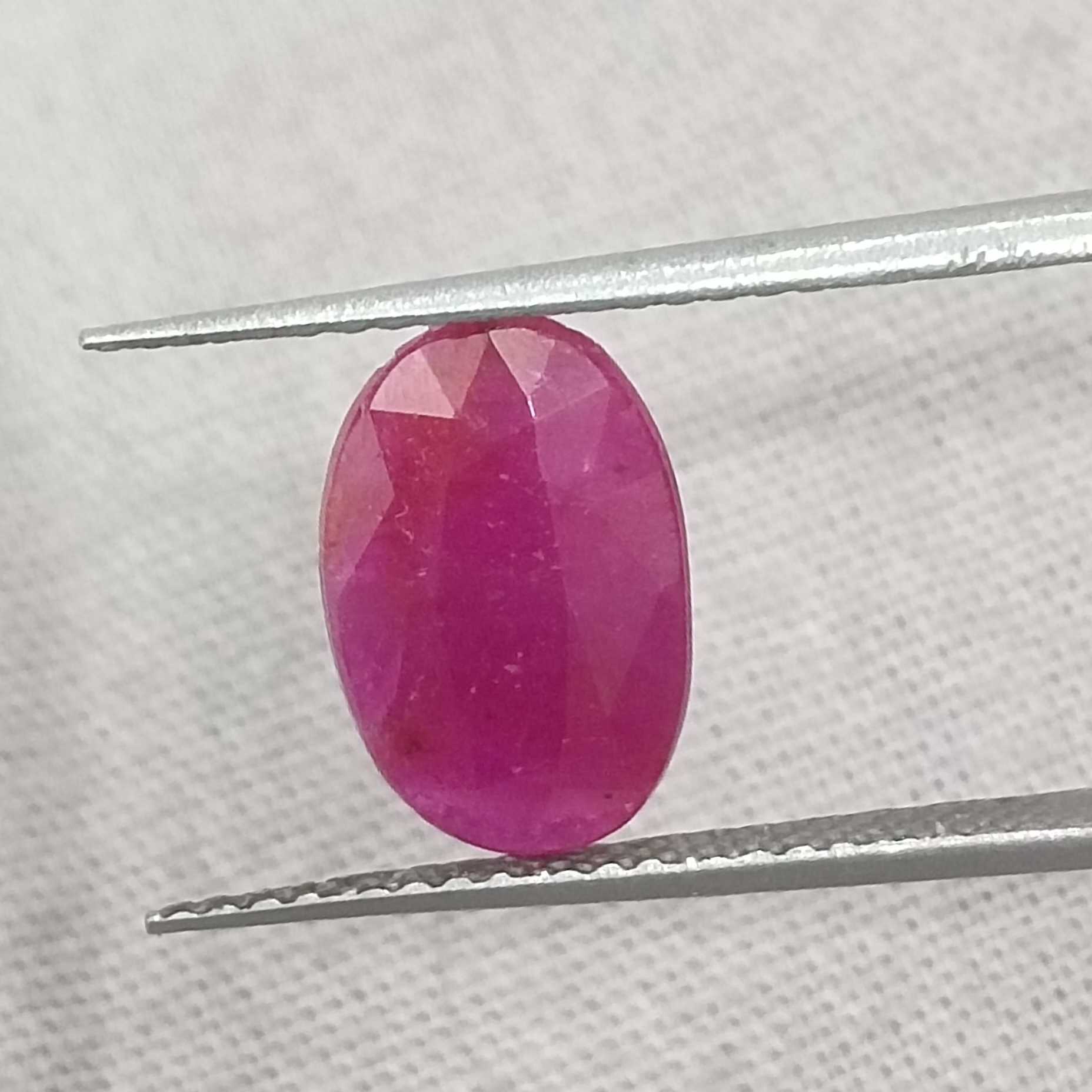 1.99ct certified natural red with bluish hint oval mixed untreated Guinea origin ruby 