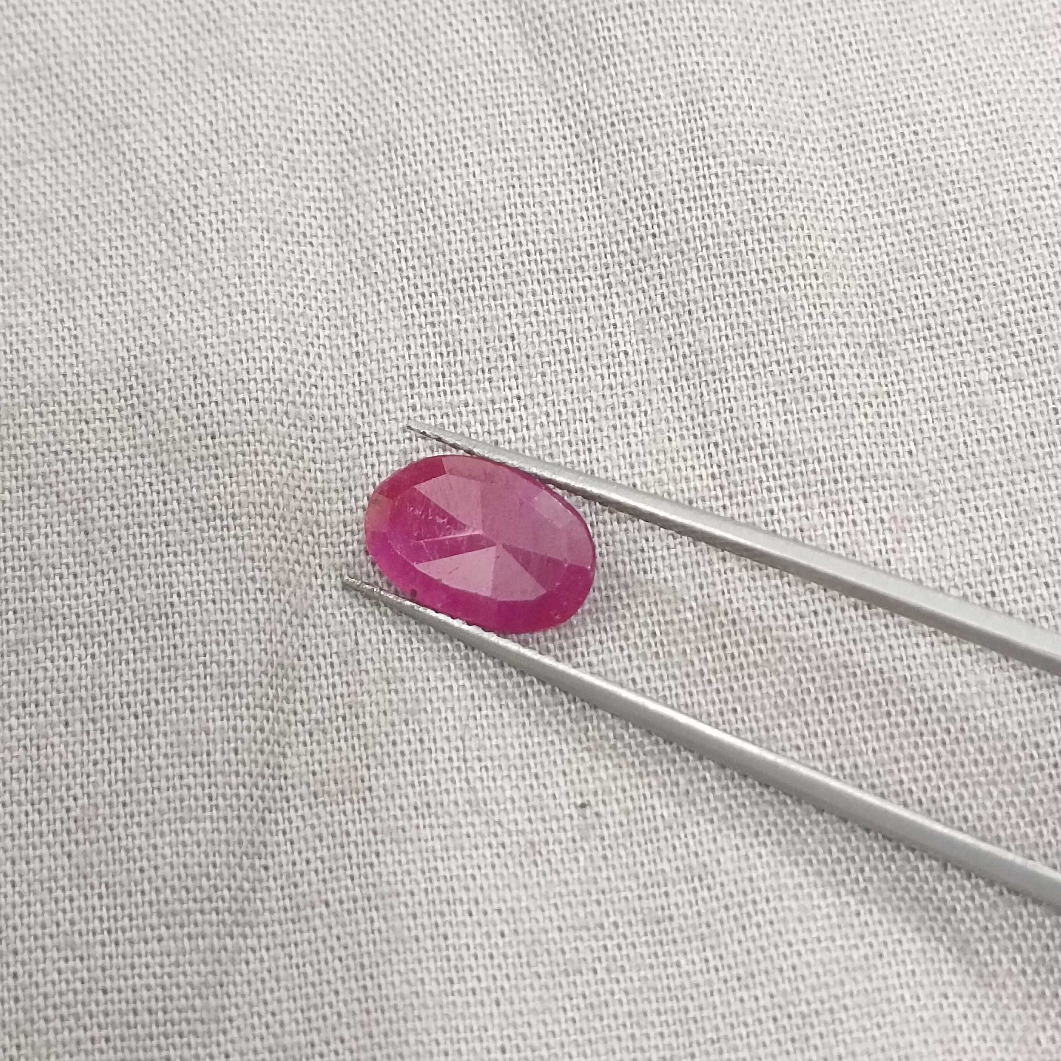 1.99ct certified natural red with bluish hint oval mixed untreated Guinea origin ruby 