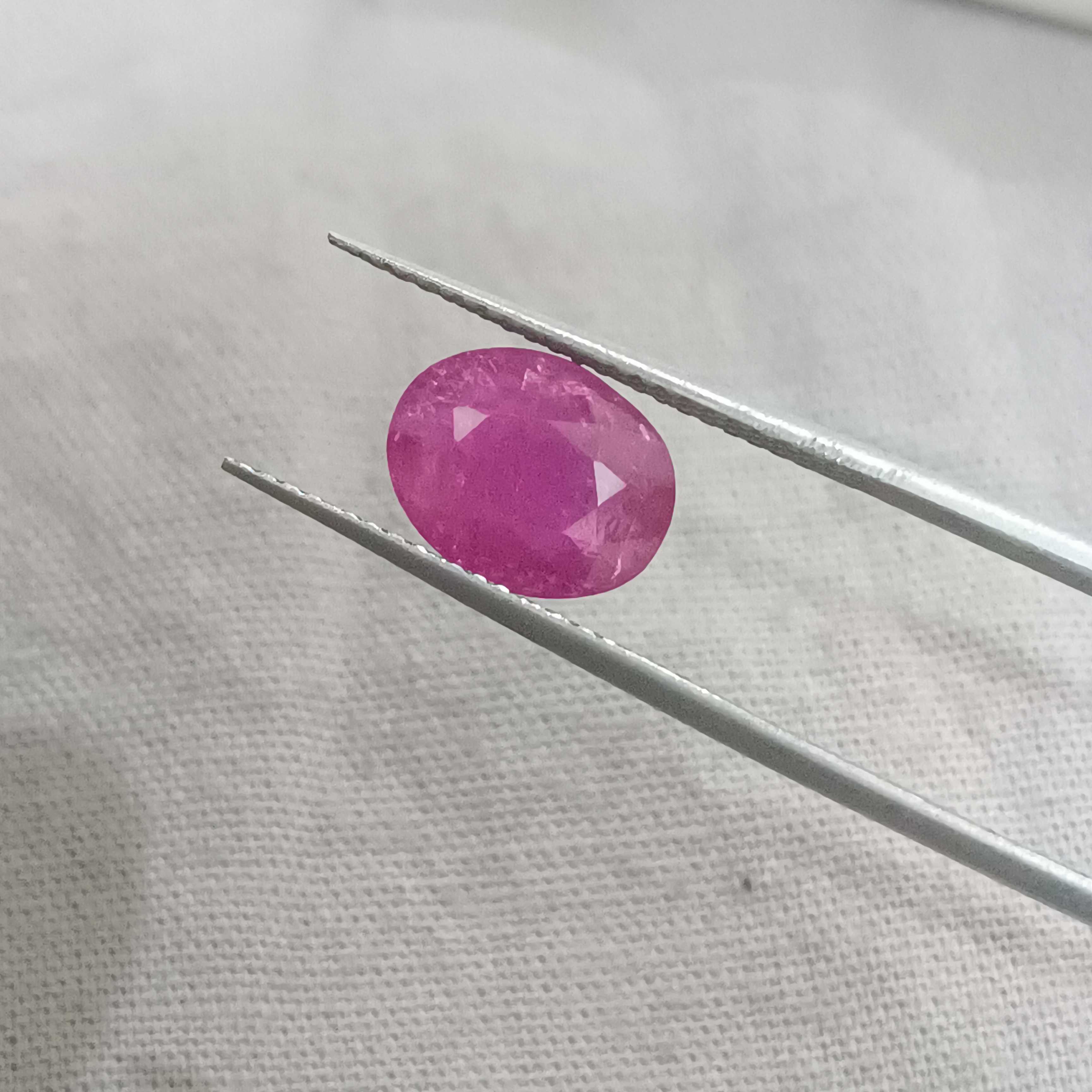 2.23cts GSI certified oval mix cut Mozambique ruby gemstone