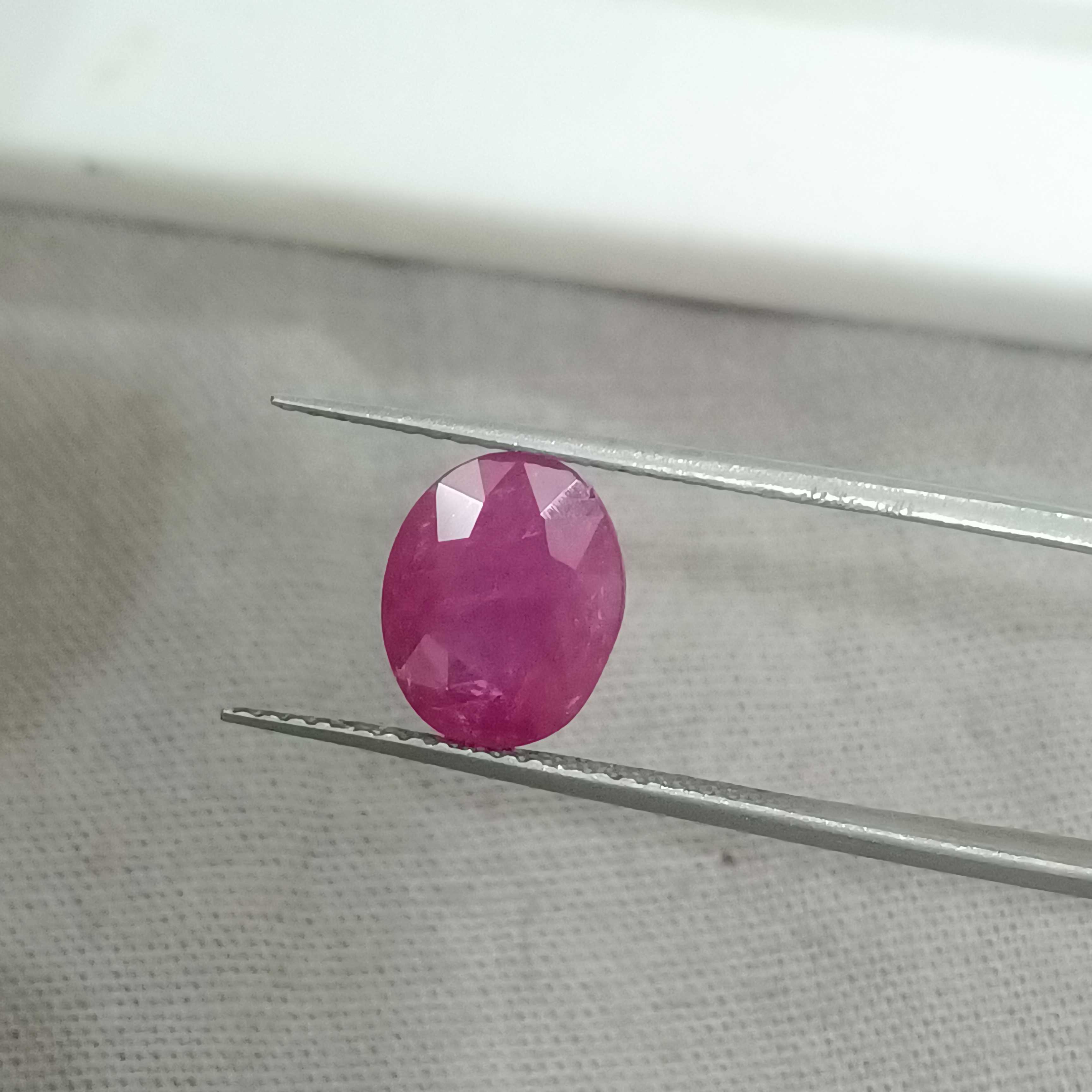 2.23cts GSI certified oval mix cut Mozambique ruby gemstone