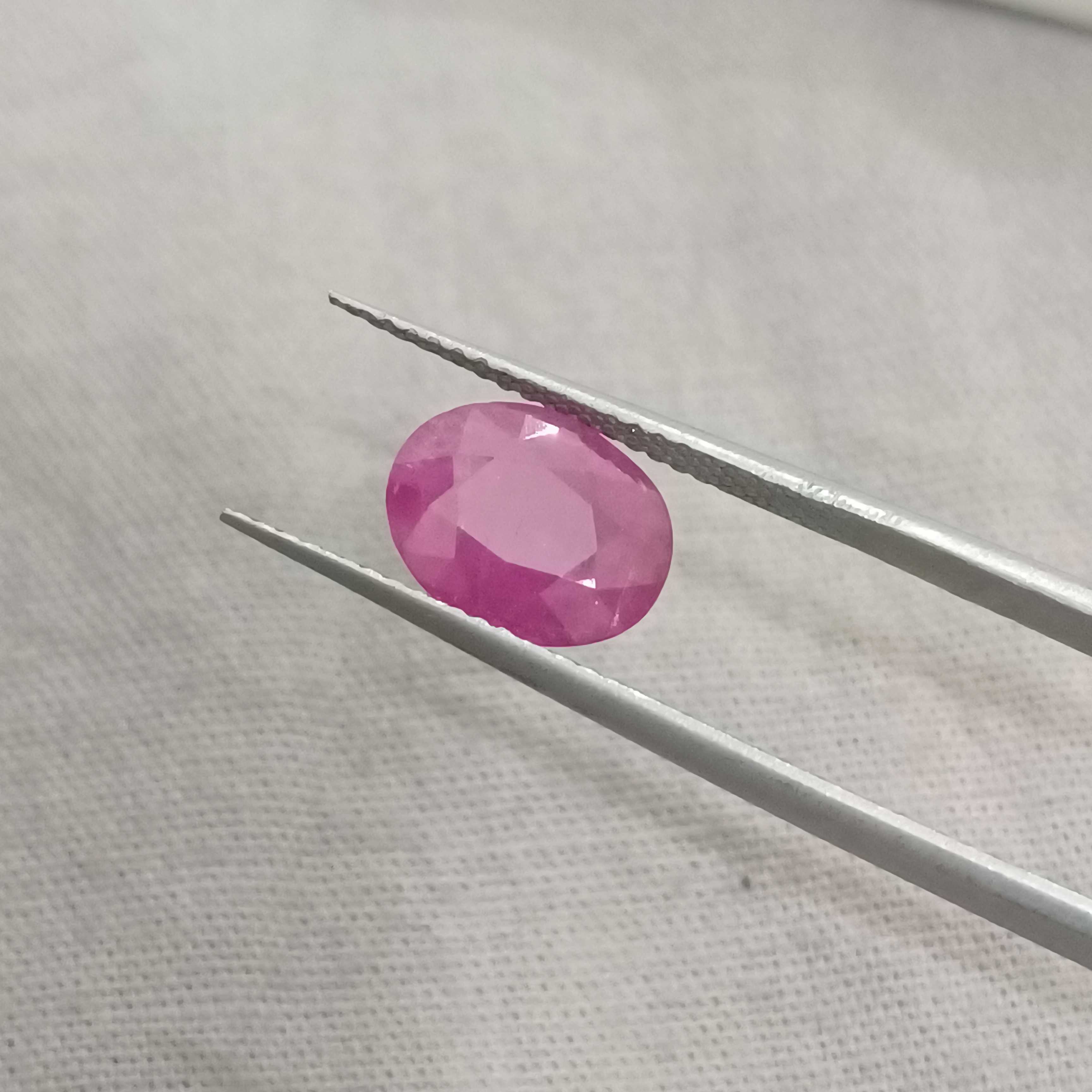2.23cts GSI certified oval mix cut Mozambique ruby gemstone