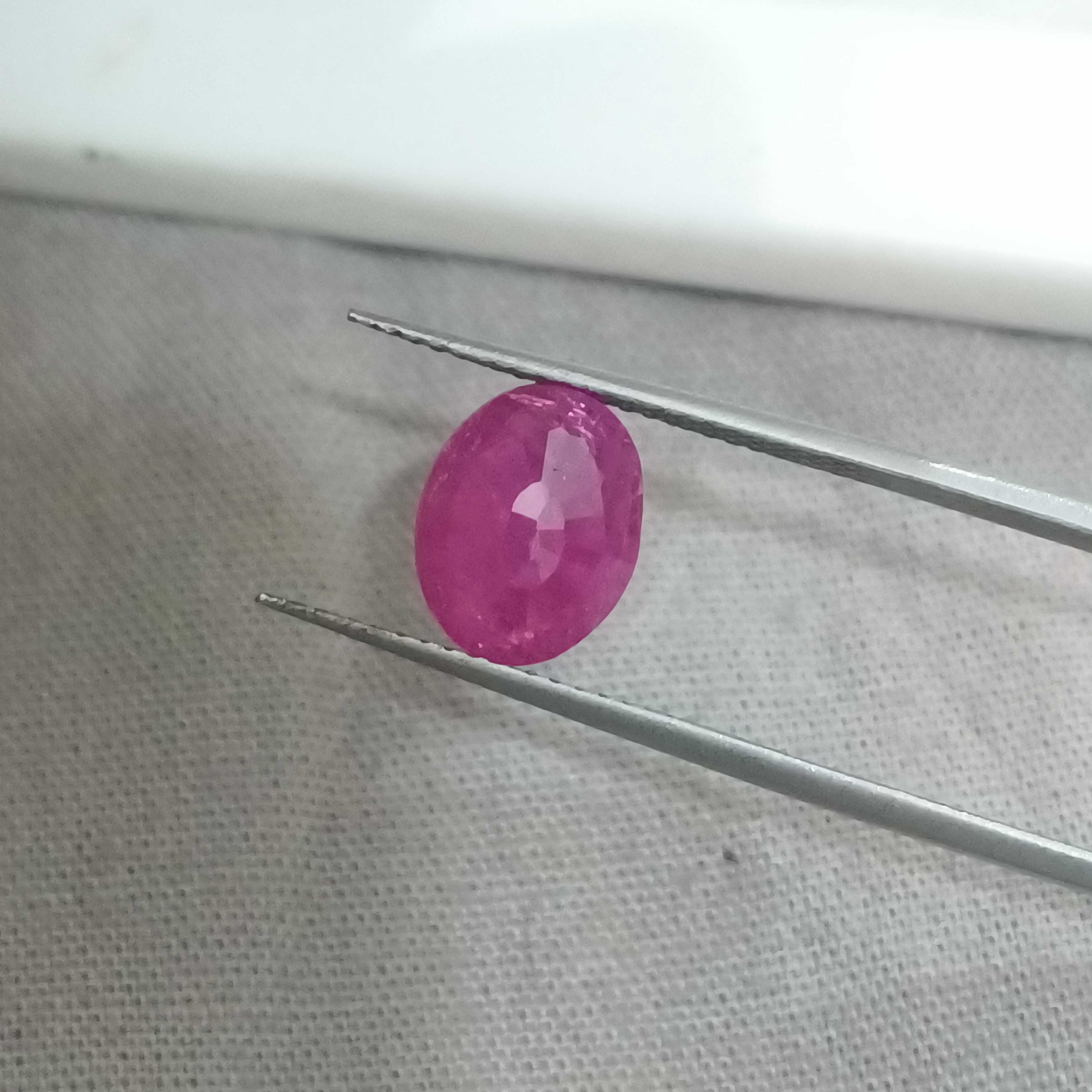 2.23cts GSI certified oval mix cut Mozambique ruby gemstone