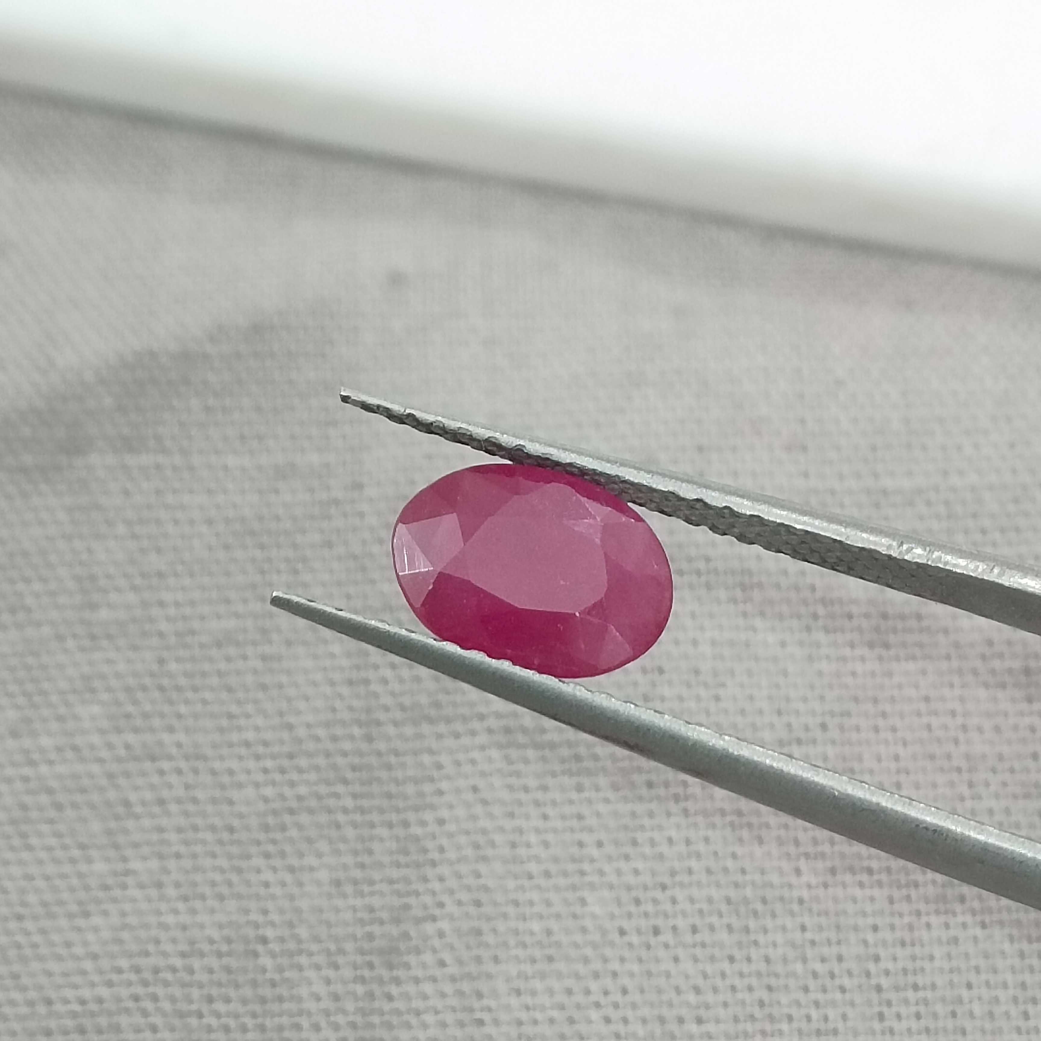 1.32ct GSI certified deep colour oval cut unheated ruby gemstone 