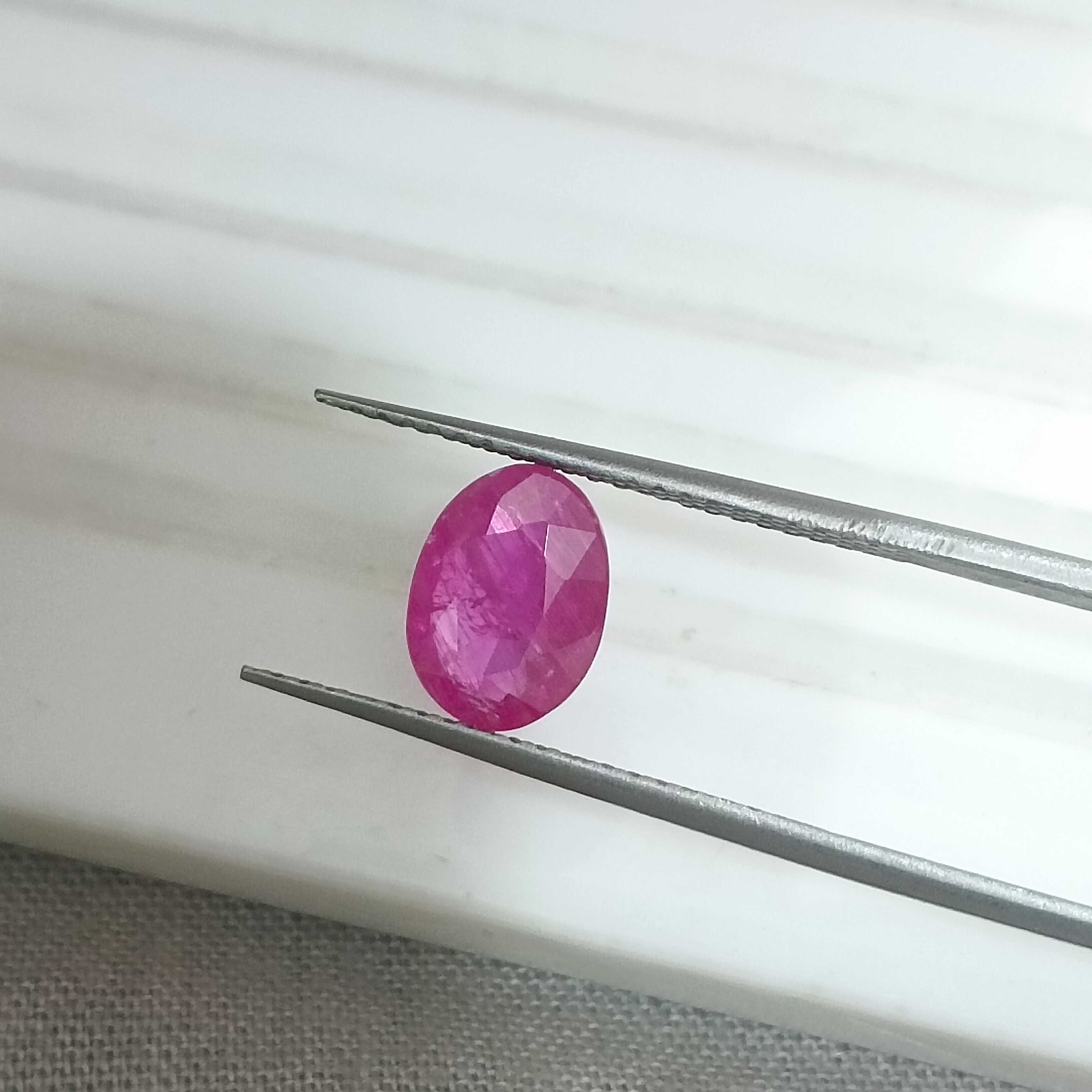 1.36cts GSI certified pinkish red oval mix unheated unheated ruby