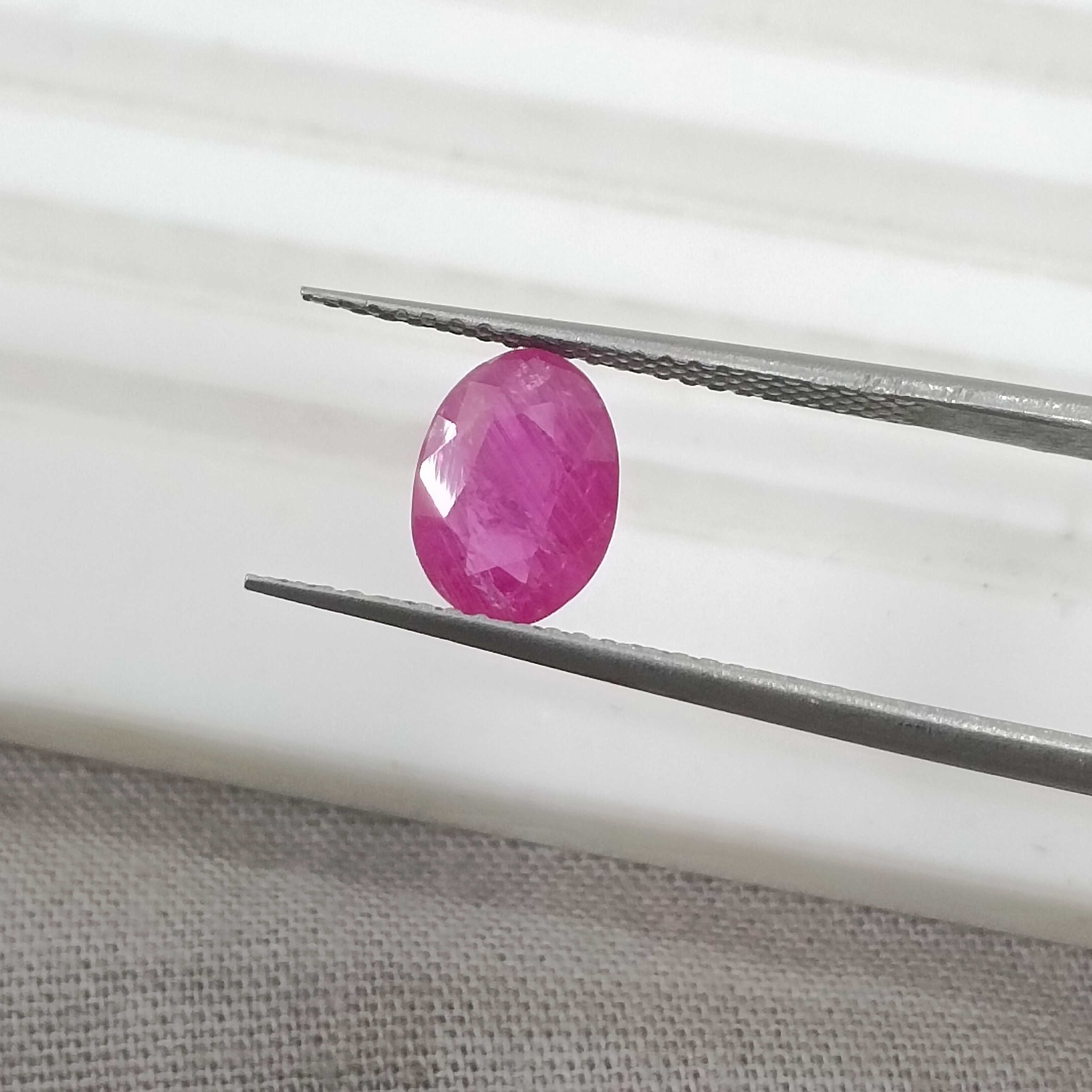 1.36cts GSI certified pinkish red oval mix unheated unheated ruby