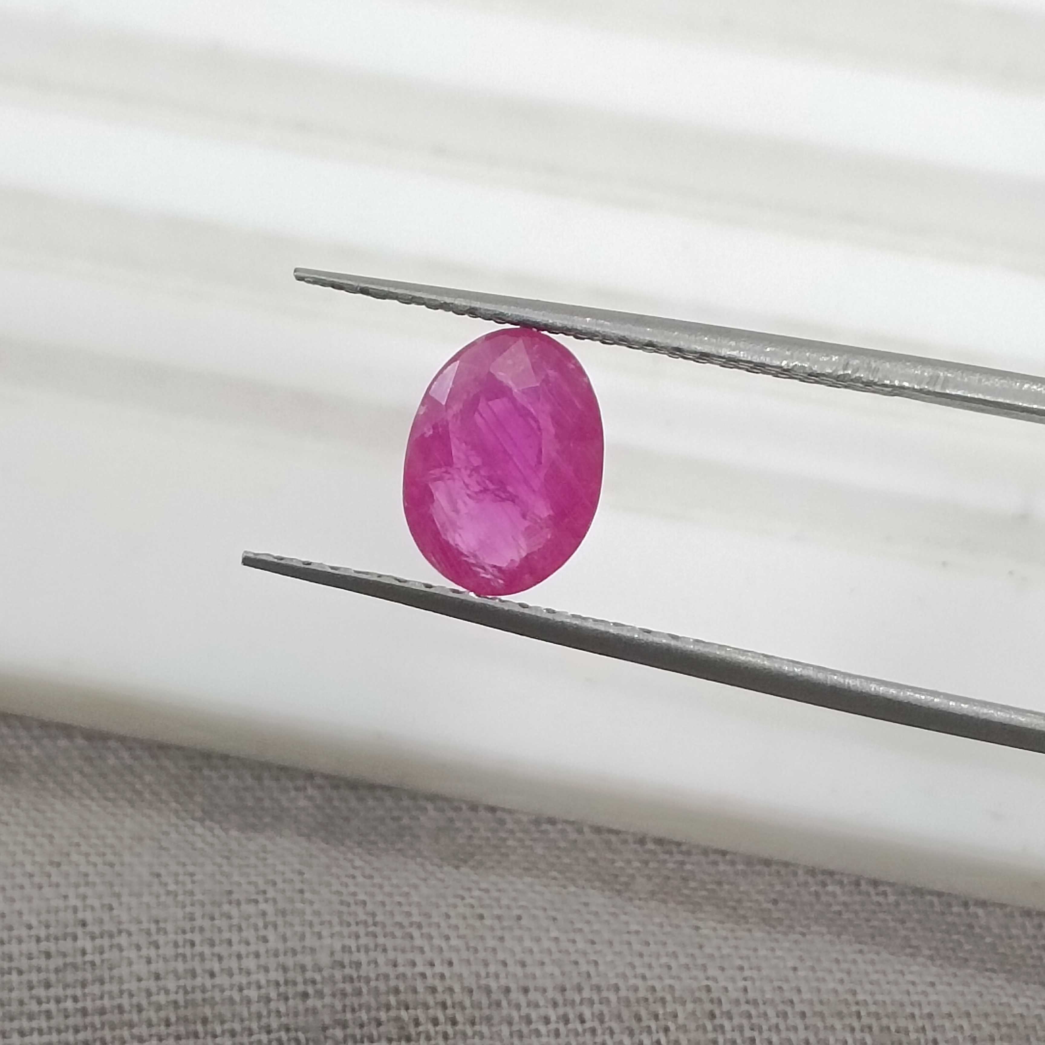 1.36cts GSI certified pinkish red oval mix unheated unheated ruby