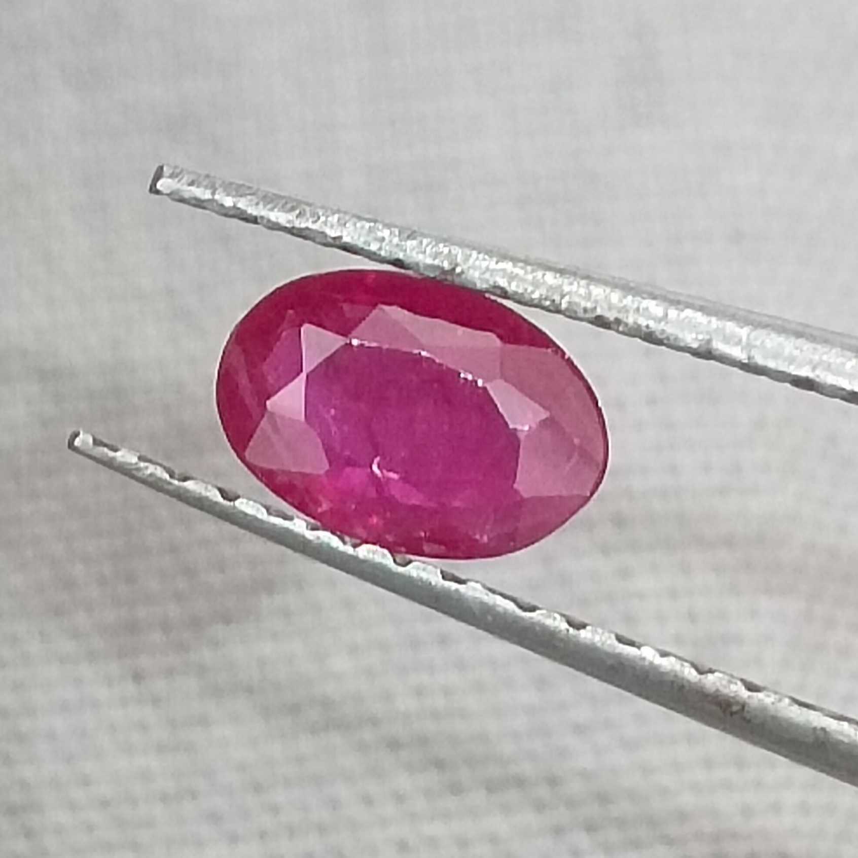 0.49cts certified deep natural blood colour oval mix unheated ruby /