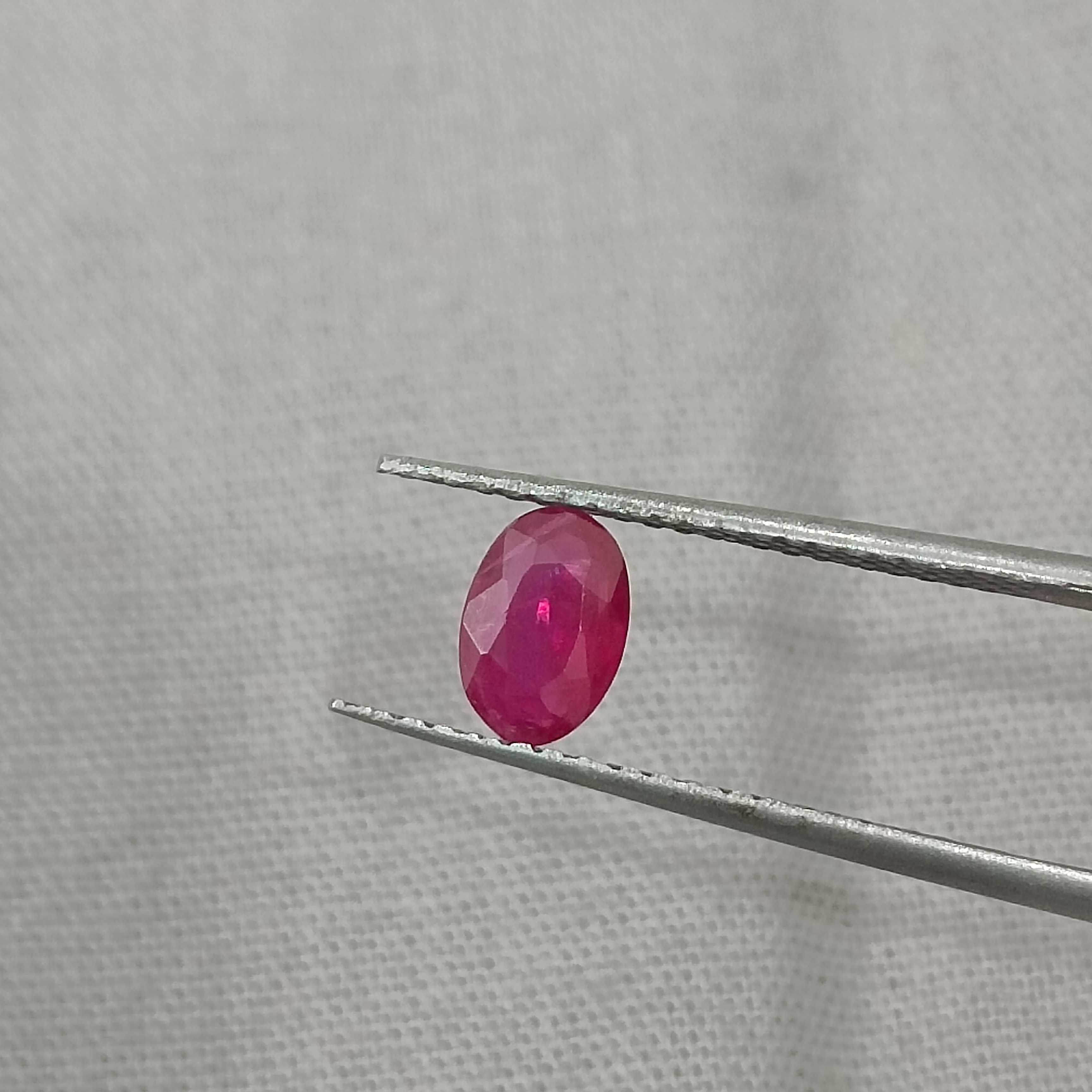 0.49cts certified deep natural blood colour oval mix unheated ruby 