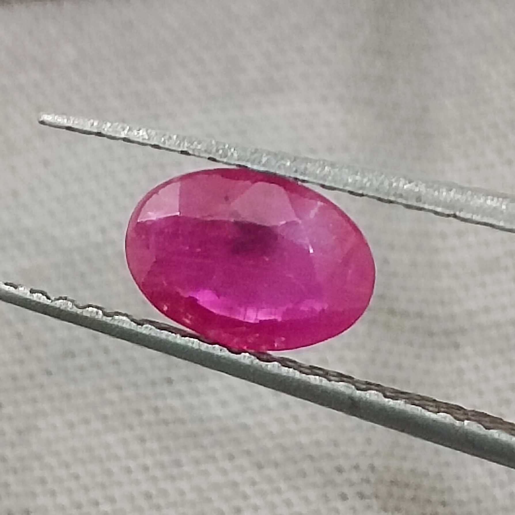 0.87ct certified unheated oval shape African ruby gemstone /