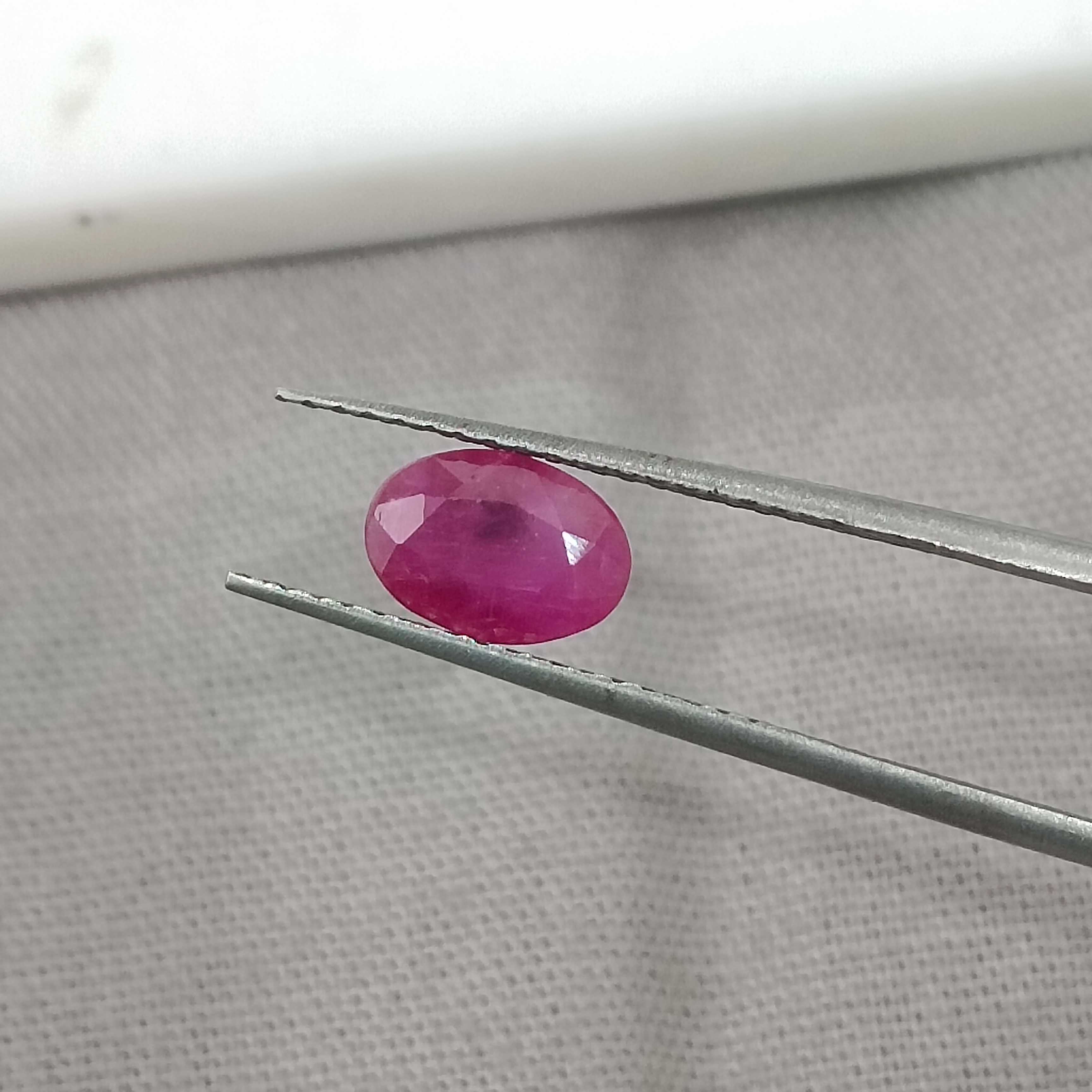0.87ct certified unheated oval shape African ruby gemstone 