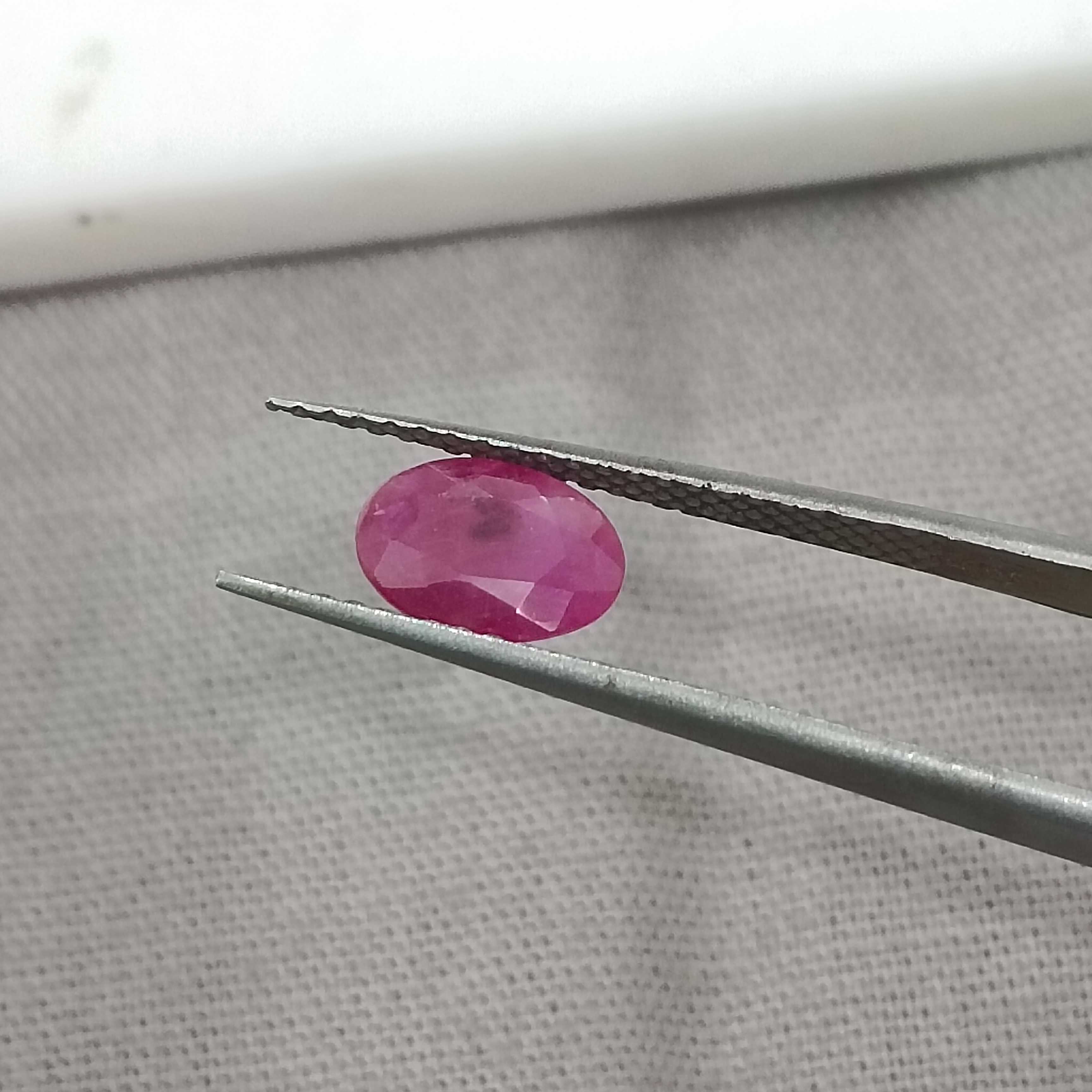0.87ct certified unheated oval shape African ruby gemstone 