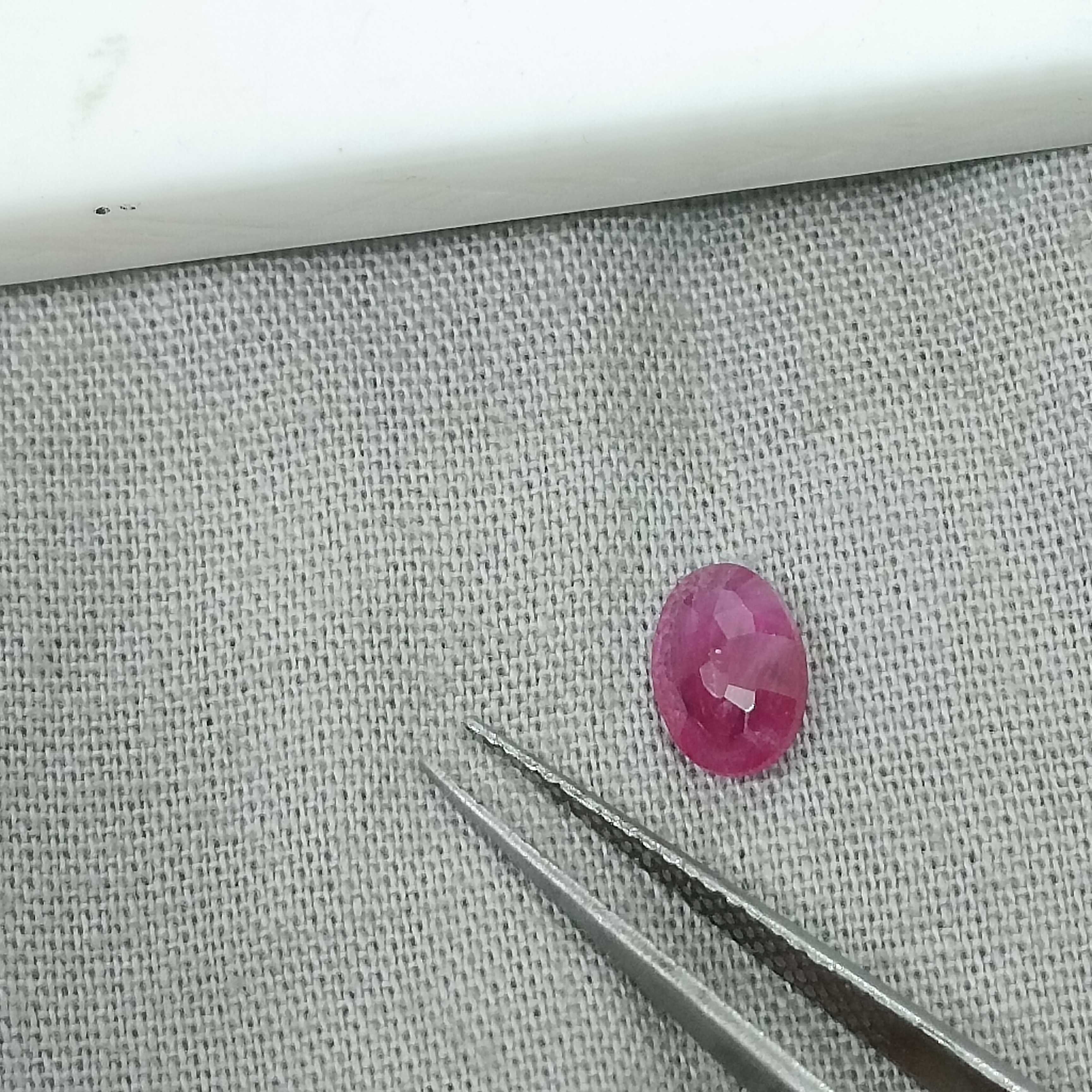 0.87ct certified unheated oval shape African ruby gemstone 