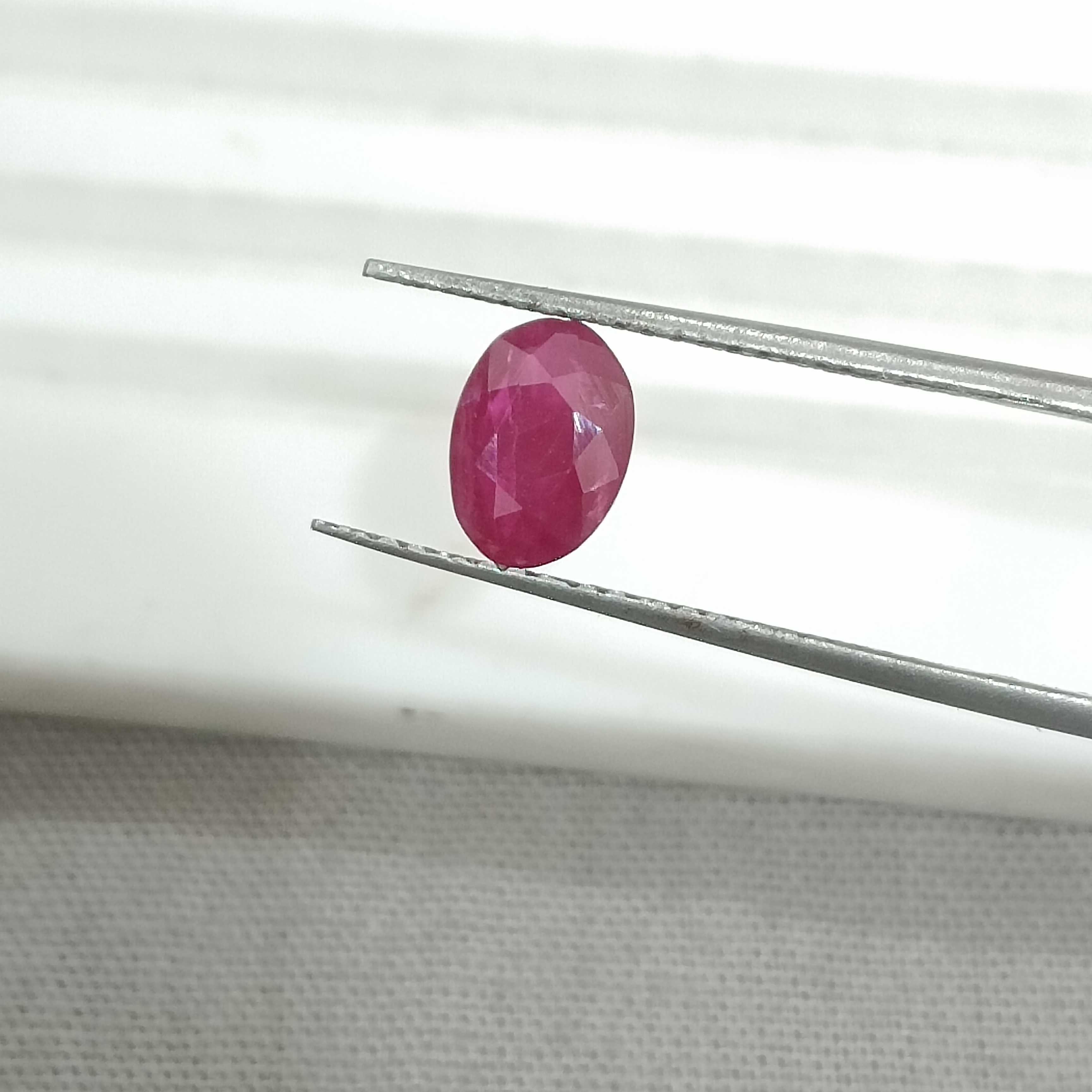 1.03cts GSI certified deep colour oval mixed shape ruby gem