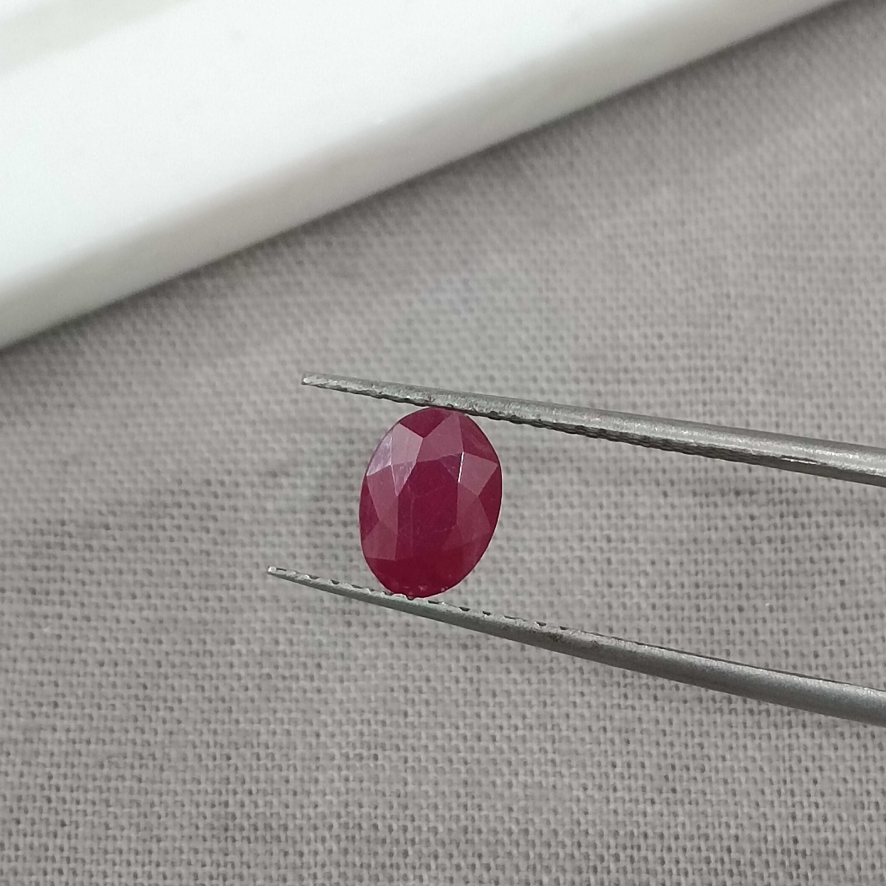 1.03cts GSI certified deep colour oval mixed shape ruby gem