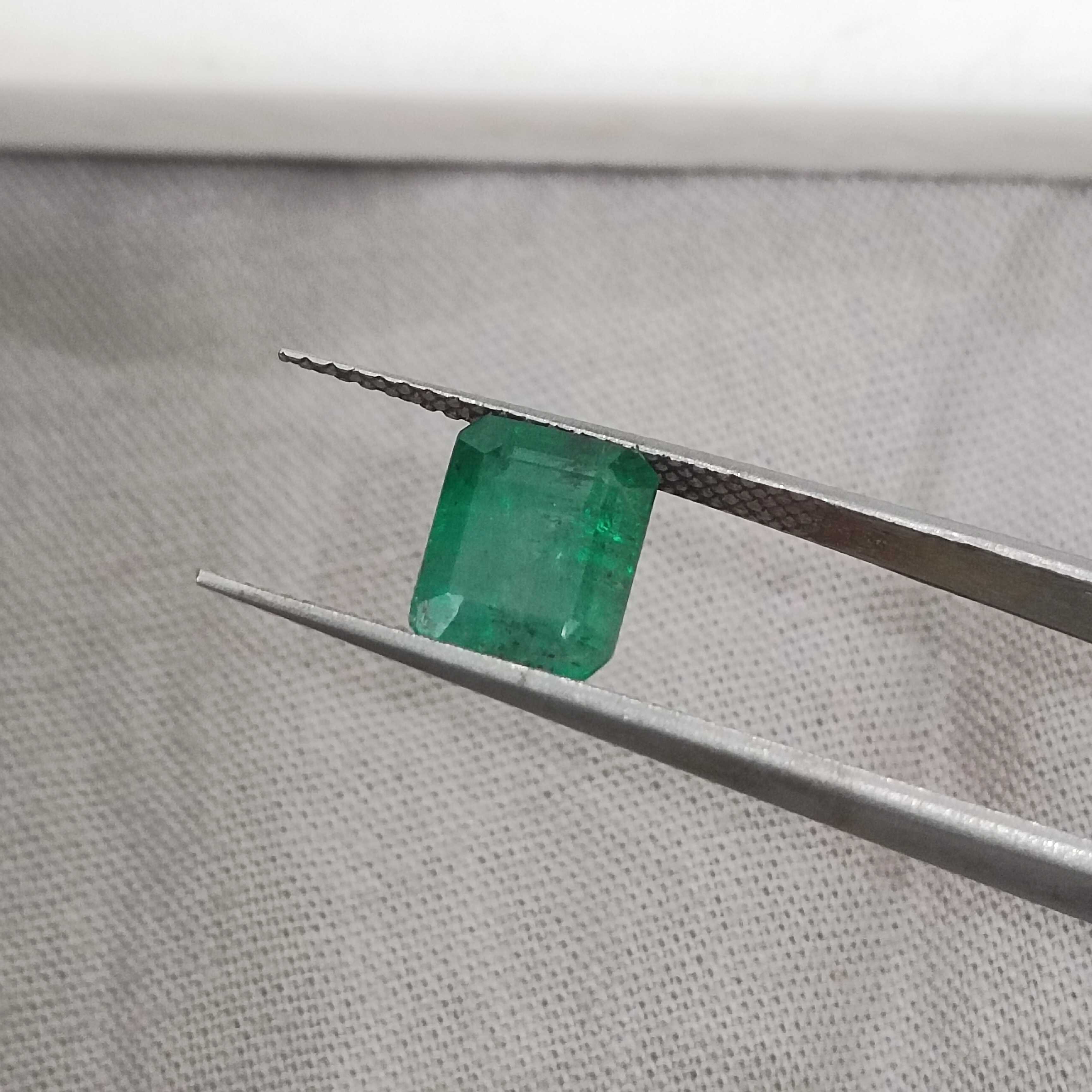 2.42 GSI certified deep green octagon cut Zambian emerald gem