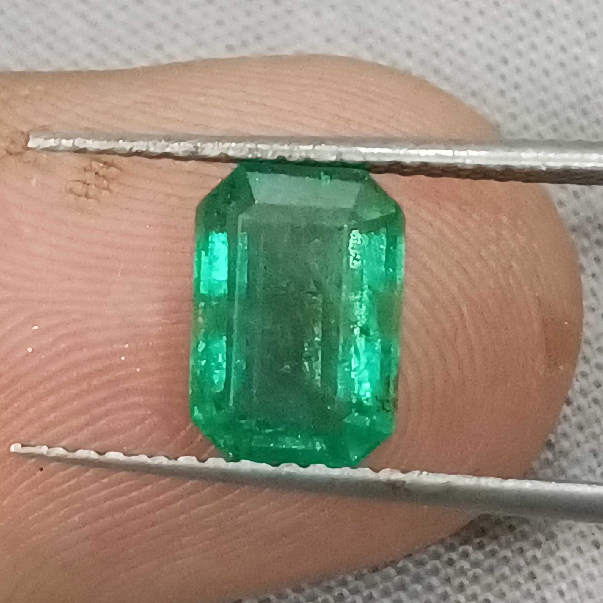 2.03cts GSI certified deep golden green octagon cut Afghanistan emerald gemstone /