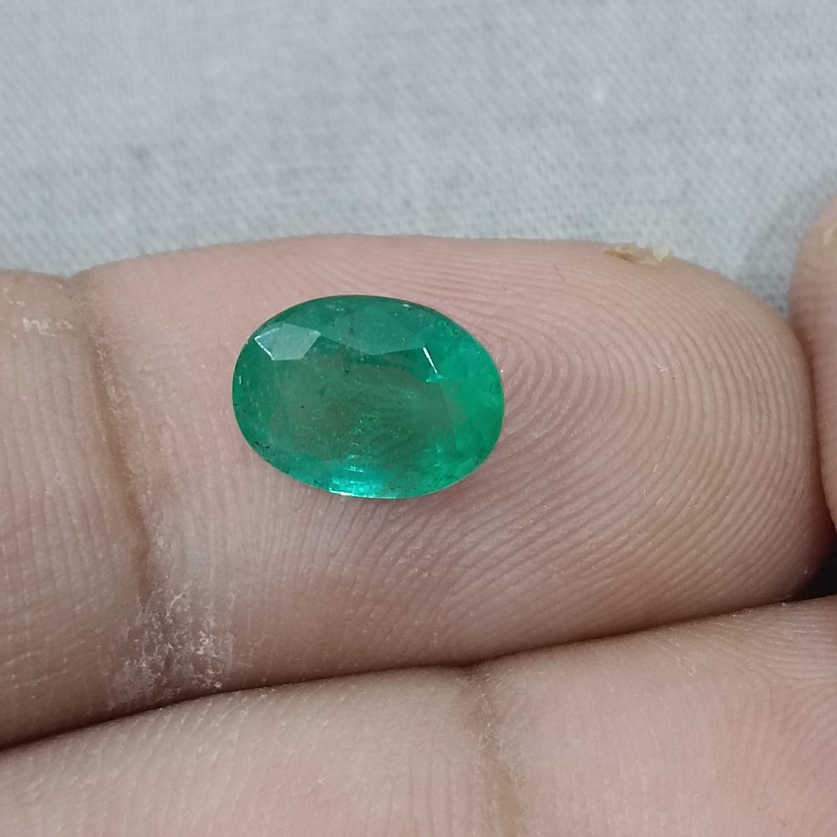 1.99cts GSI Certy sea green oval cut Swat emerald gem