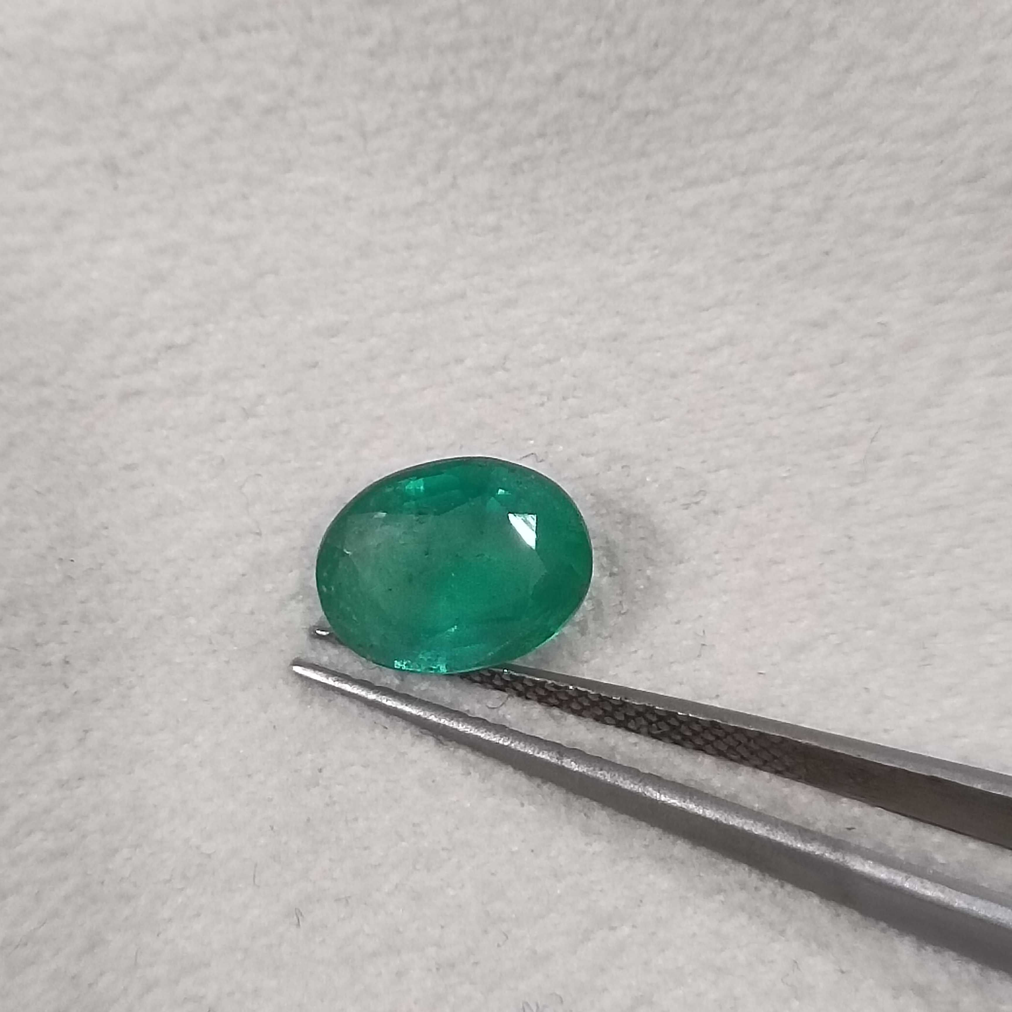 1.99cts GSI Certy sea green oval cut Swat emerald gem