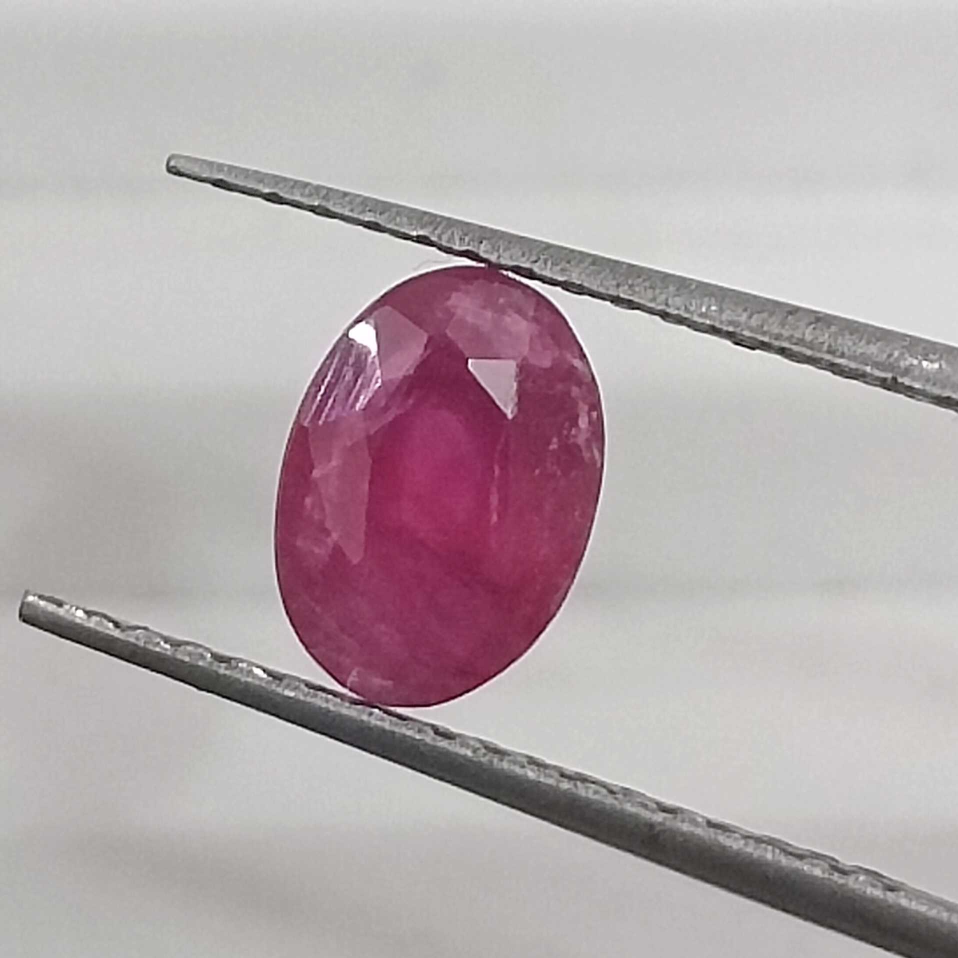 0.97cts GSI certified deep natural red oval cut untreated ruby gemstone /