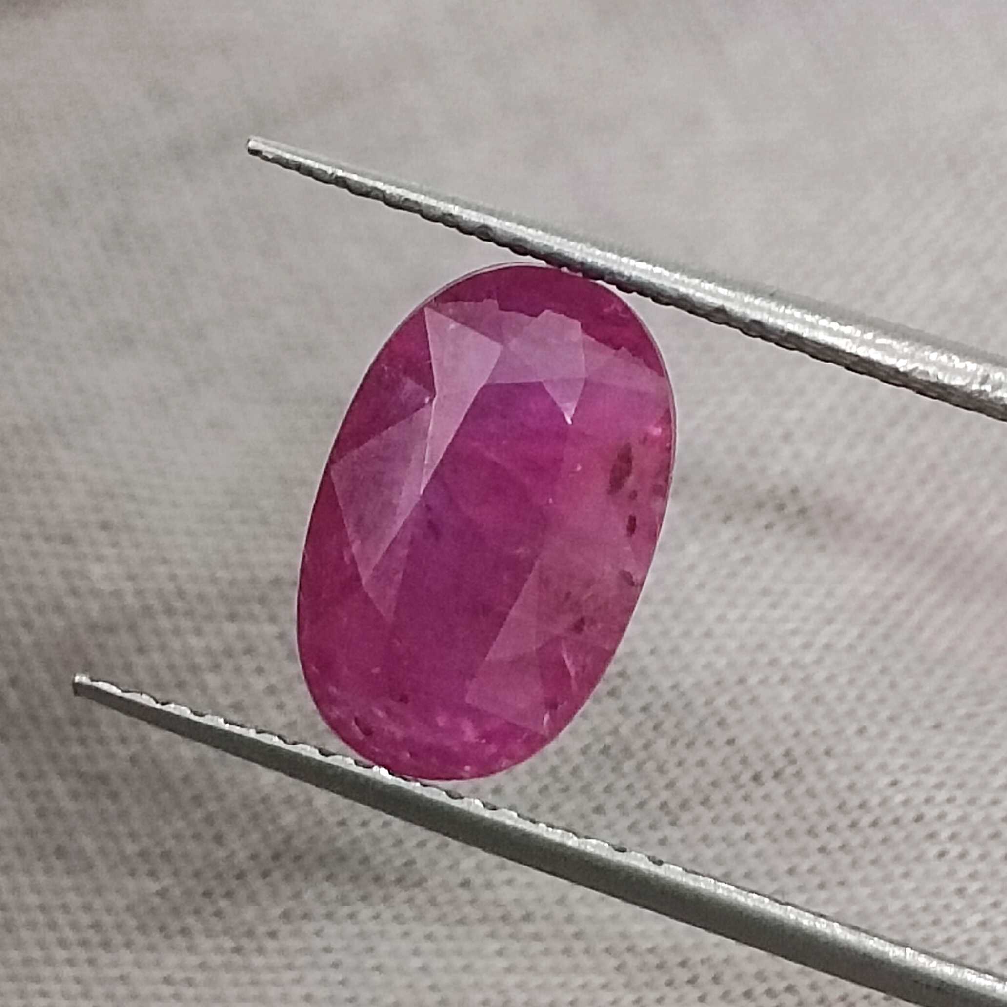 2.38cts GSI certified purplish red oval cut natural unheated loose ruby gemstone /