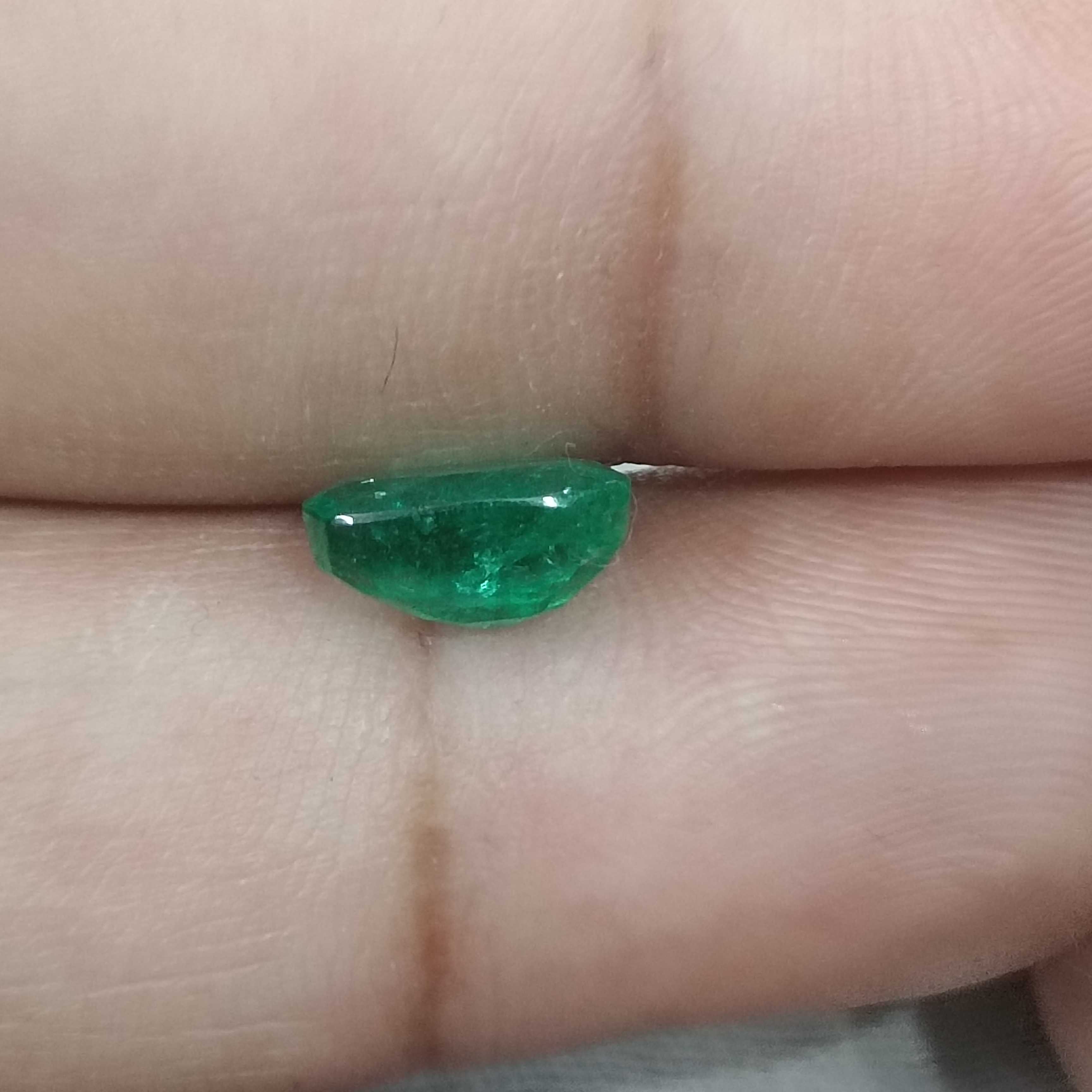 1.65cts GSI (USA) certified golden green cushion cut Zambian emerald stone