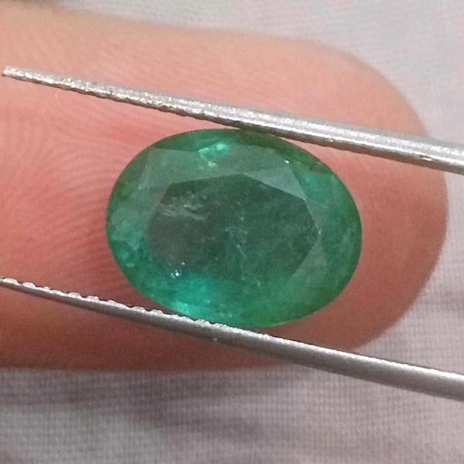 3.82ct GSI certified medium green emerald cut Zambian emerald /